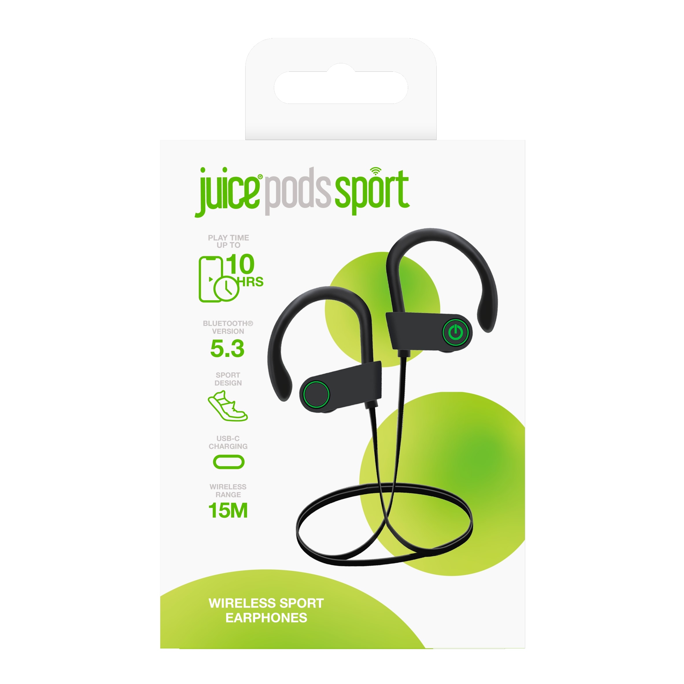 Juice Pods Sport Wireless Bluetooth In Ear Headphones Black