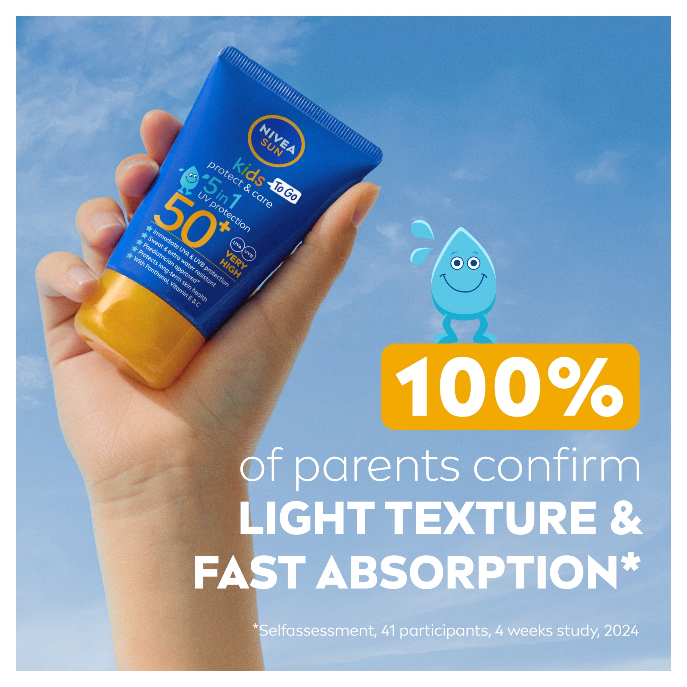 NIVEA SUN Kids Protect & Care Sun Cream Lotion SPF50+ 50ml thumbnail 2