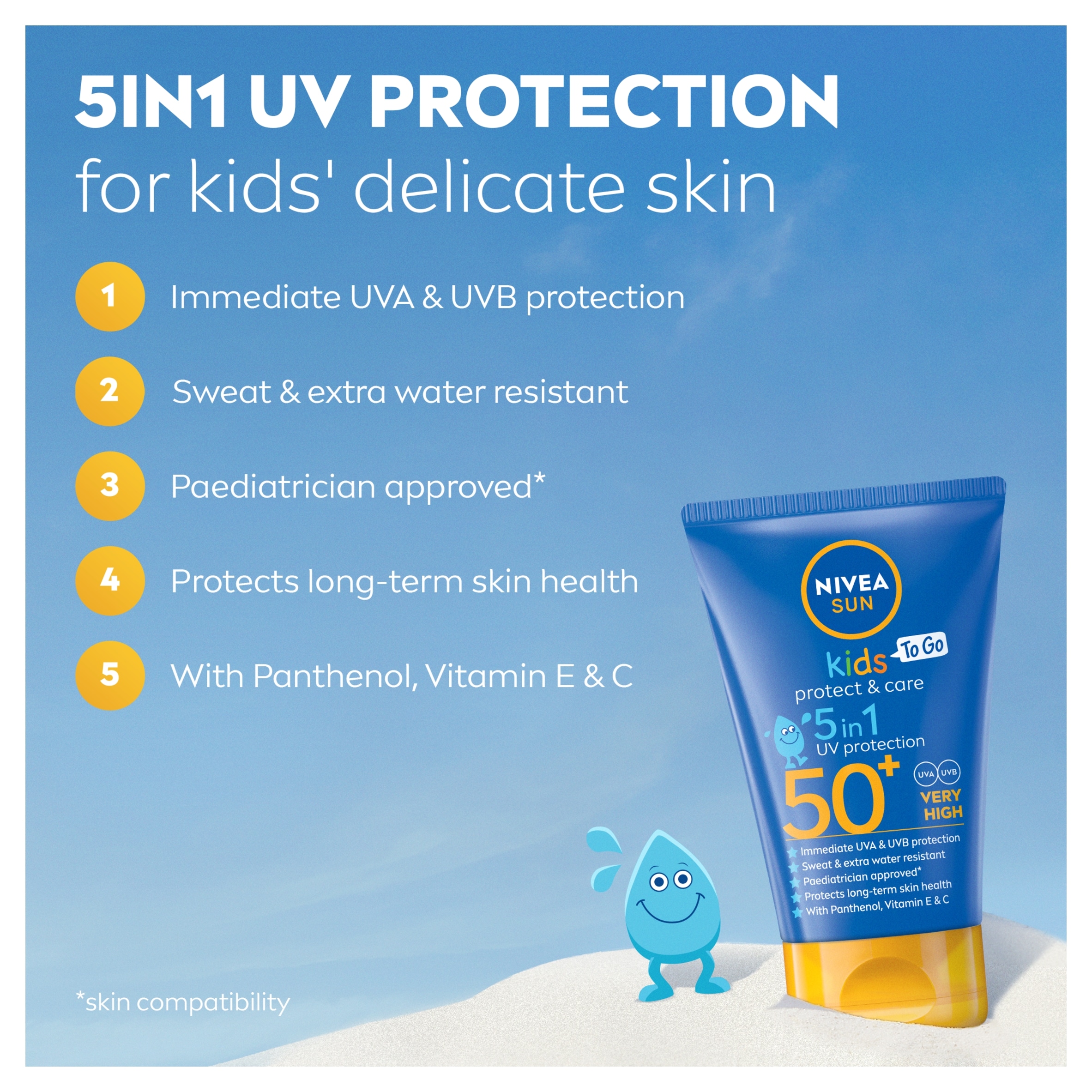 NIVEA SUN Kids Protect & Care Sun Cream Lotion SPF50+ 50ml thumbnail 4