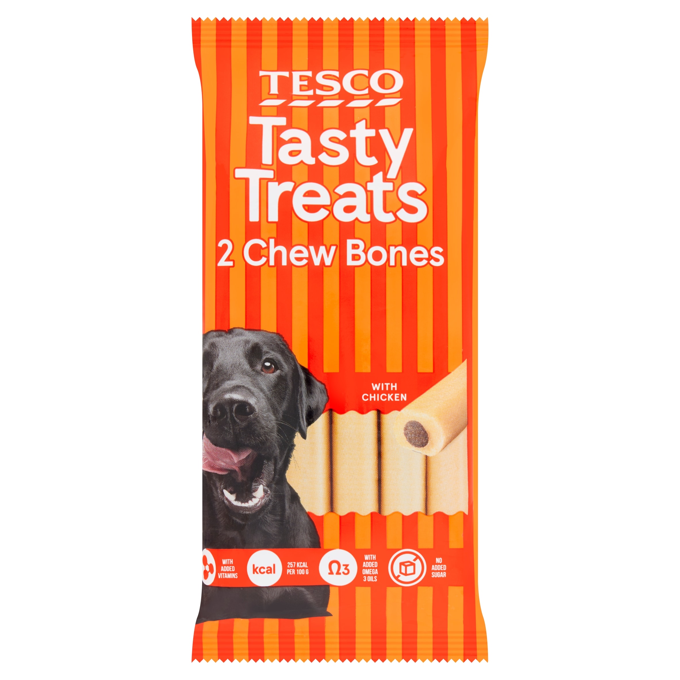Tesco Tasty Treats 2 Chew Bones for Dogs 200g