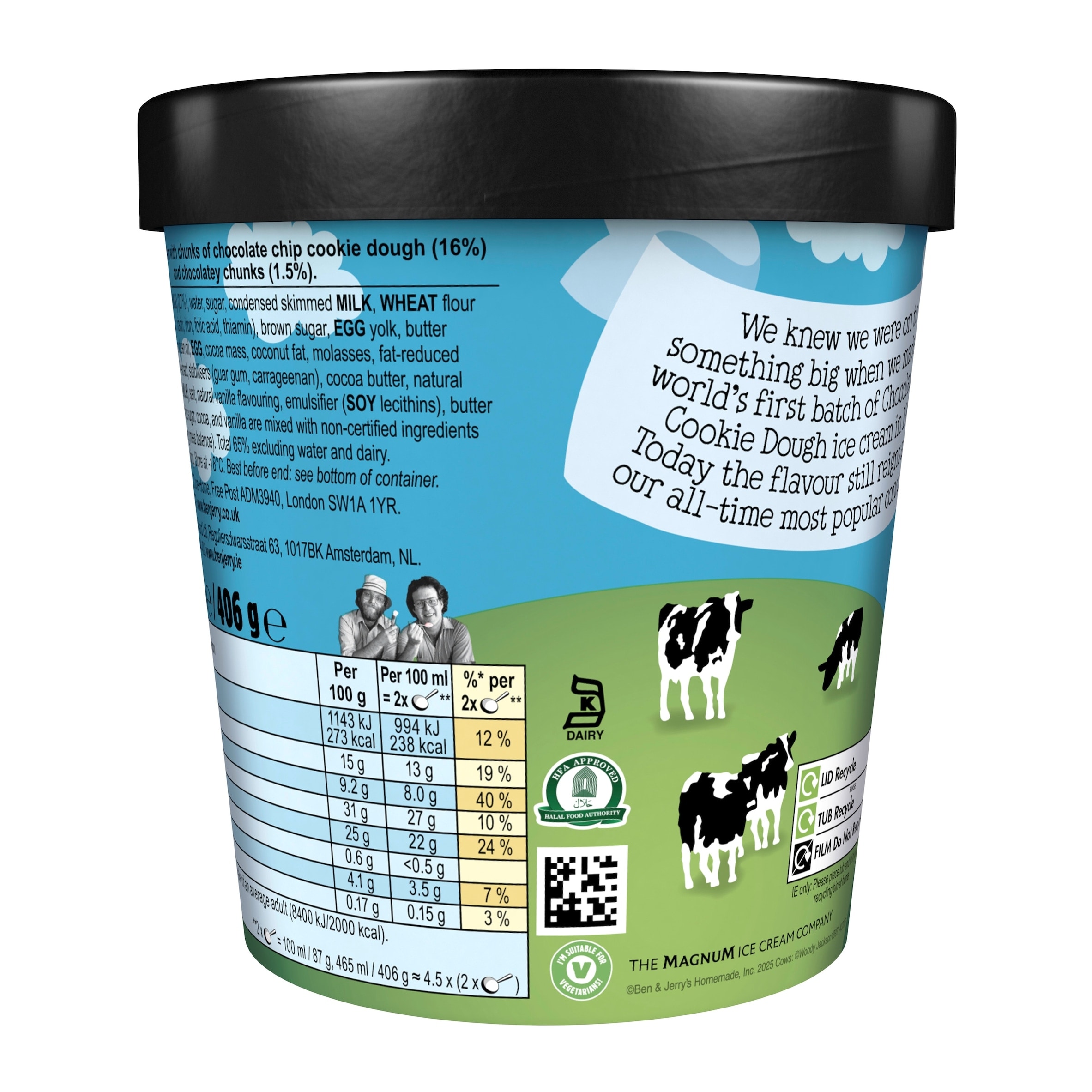 Ben & Jerry's Cookie Dough Vanilla Ice Cream Tub 465ml thumbnail 2