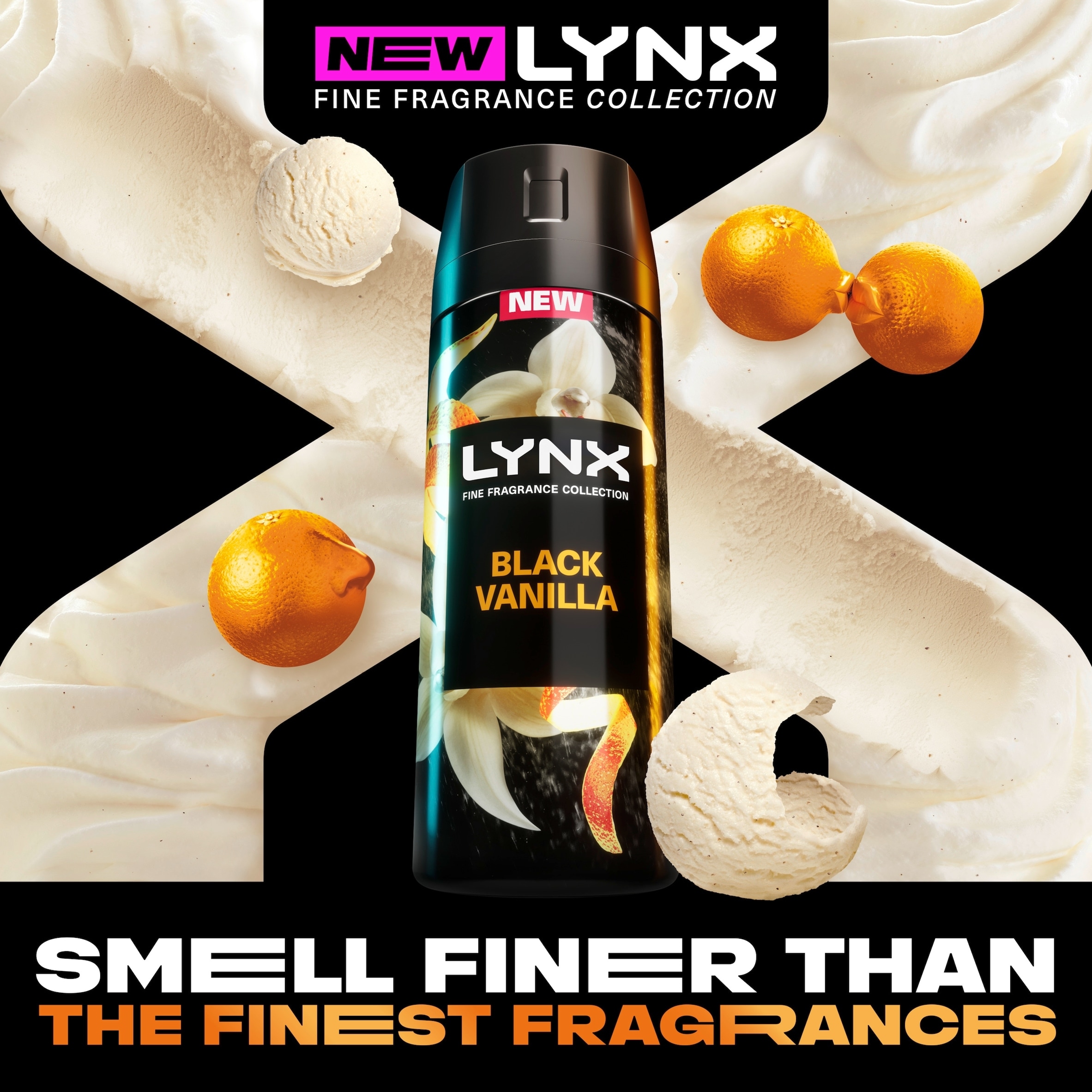 Lynx Black Vanilla 72h Fine Fragrance Deodorant Bodyspray for Men 150ml thumbnail 2