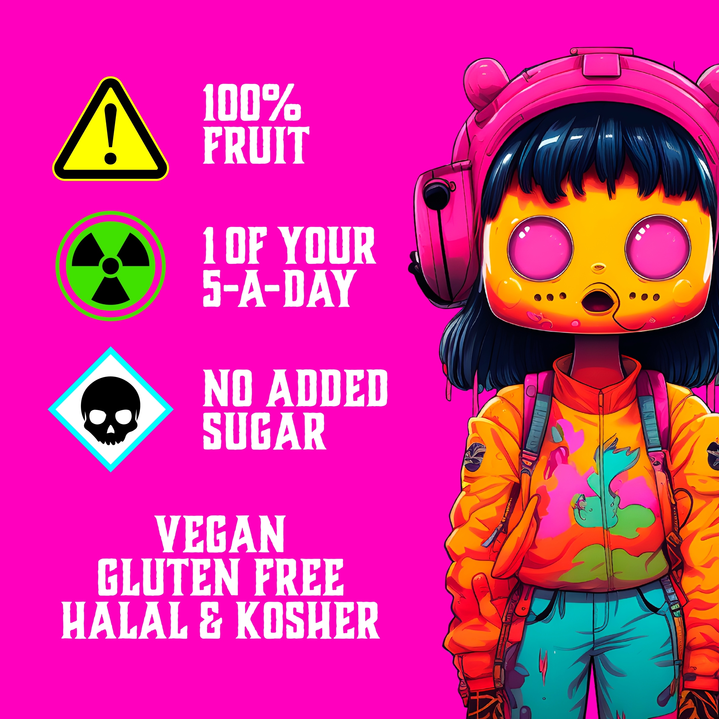 Zombie Strawberry Fruit Snack Bar Multipack 4x25g thumbnail 3