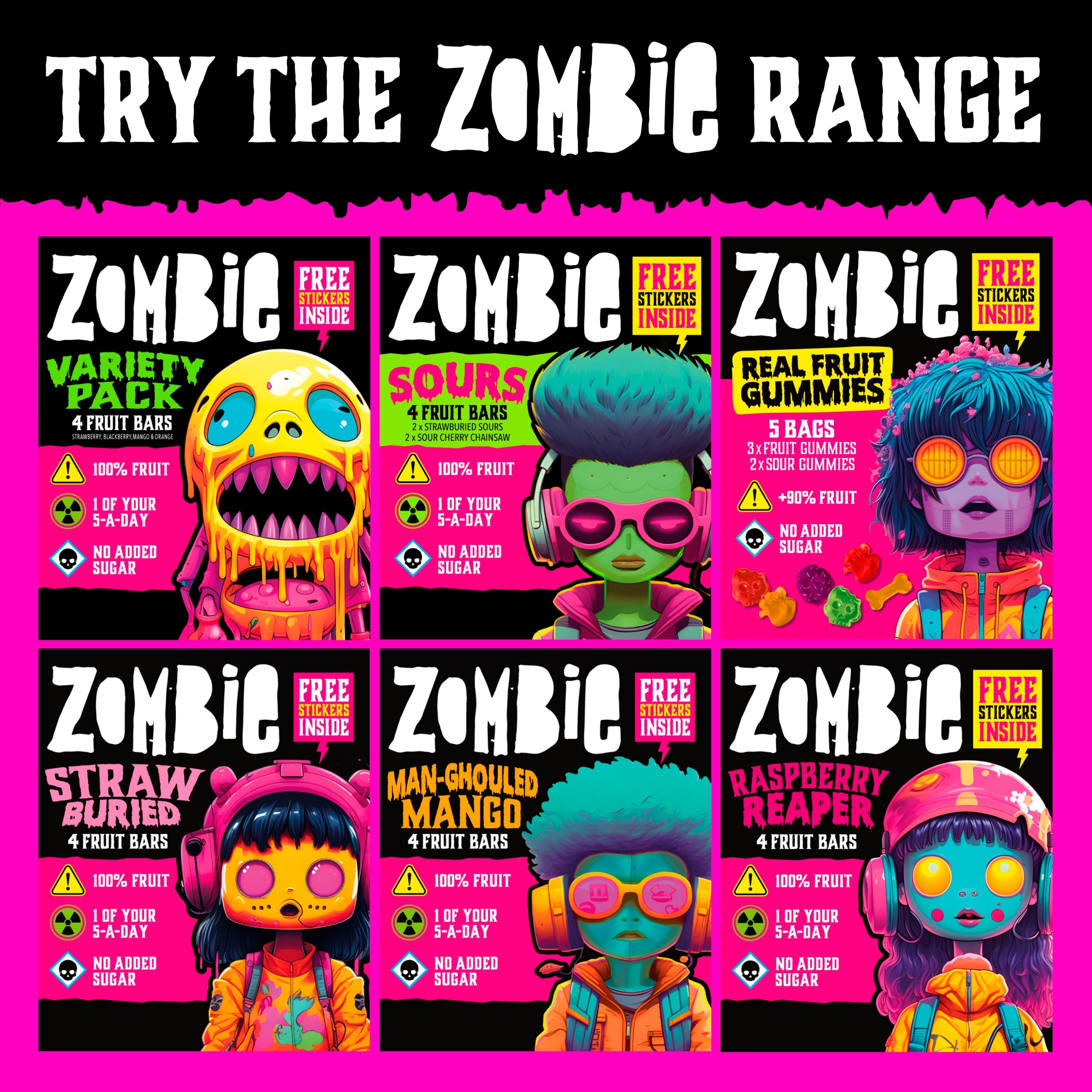 Zombie Strawberry Fruit Snack Bar Multipack 4x25g thumbnail 5