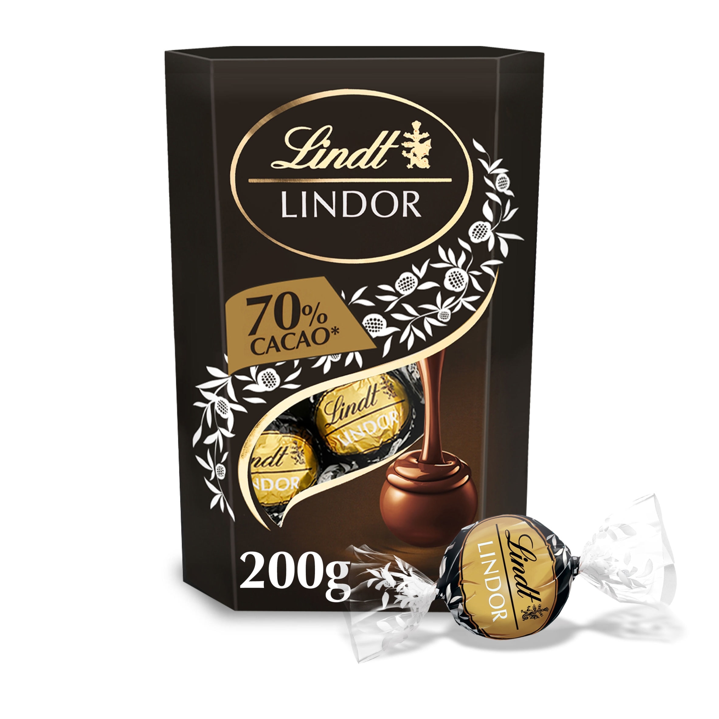 Lindt LINDOR 70% Dark Chocolate Truffles Box