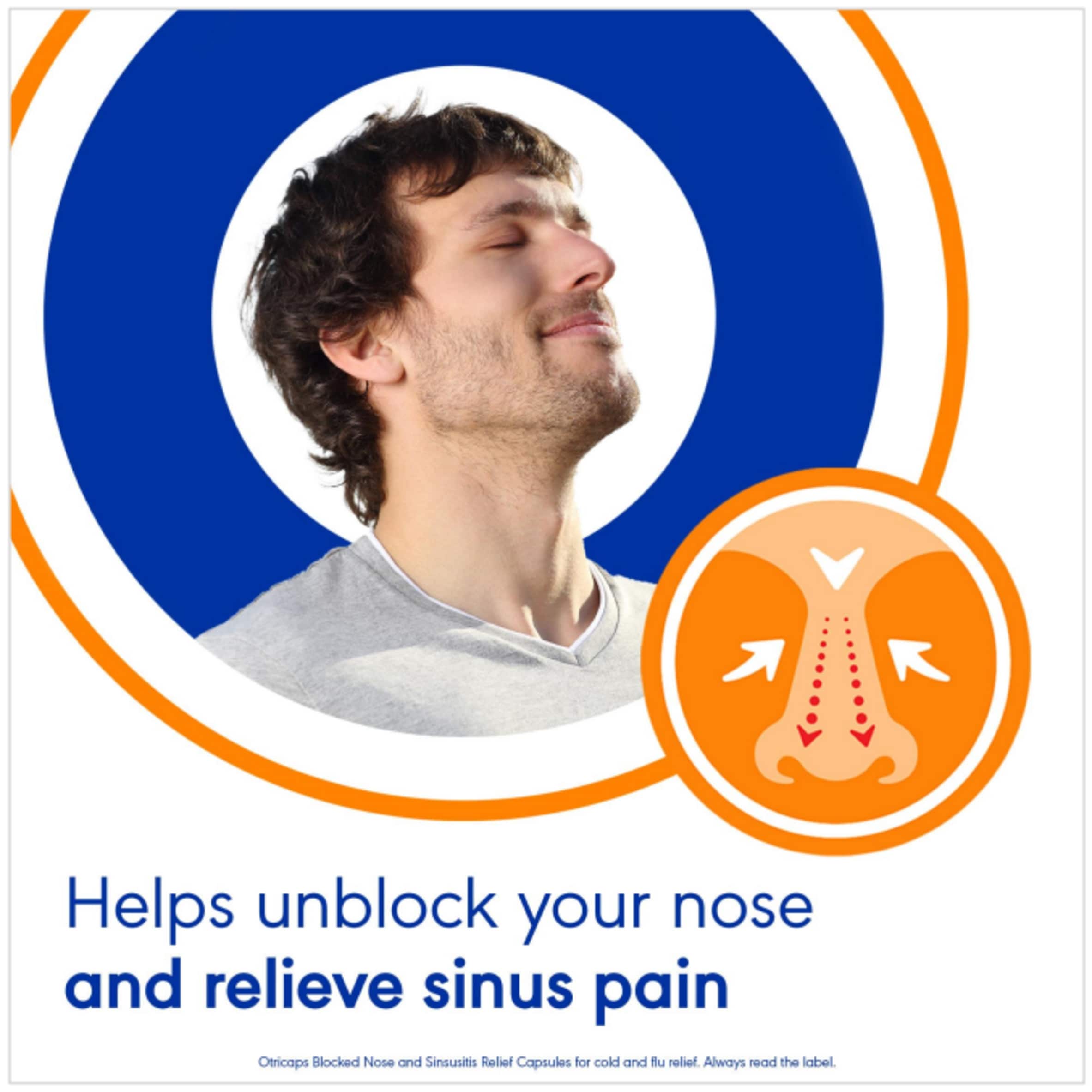 Otricaps Blocked Nose and Sinusitis Relief Capsules 16s thumbnail 2