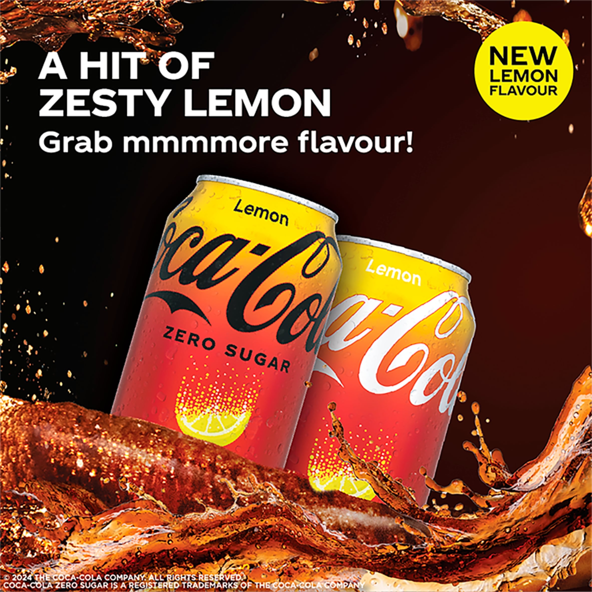 Coca-Cola Zero Sugar Soft Drink - Lemon 330ml thumbnail 2