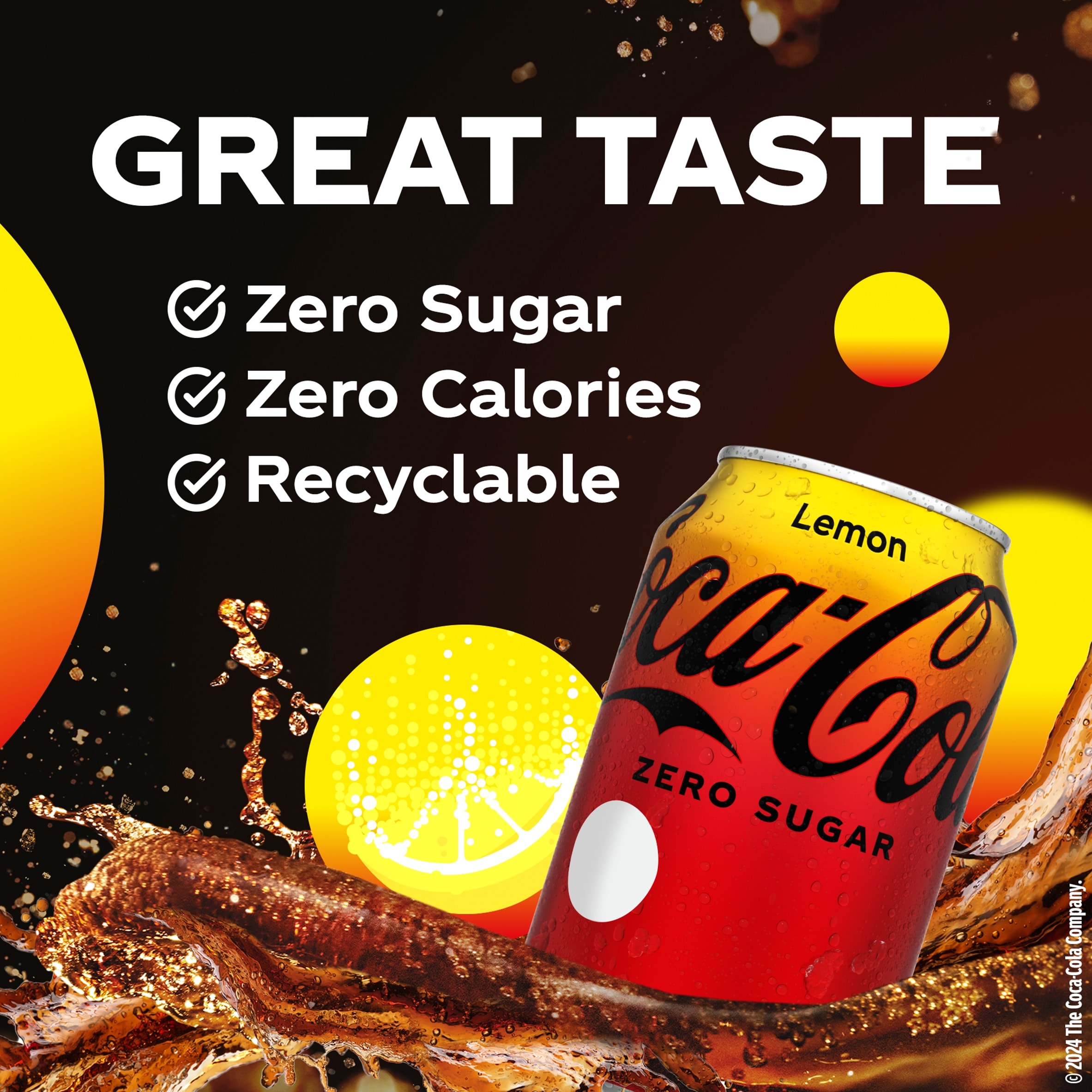 Coca-Cola Zero Sugar Soft Drink - Lemon 330ml thumbnail 3