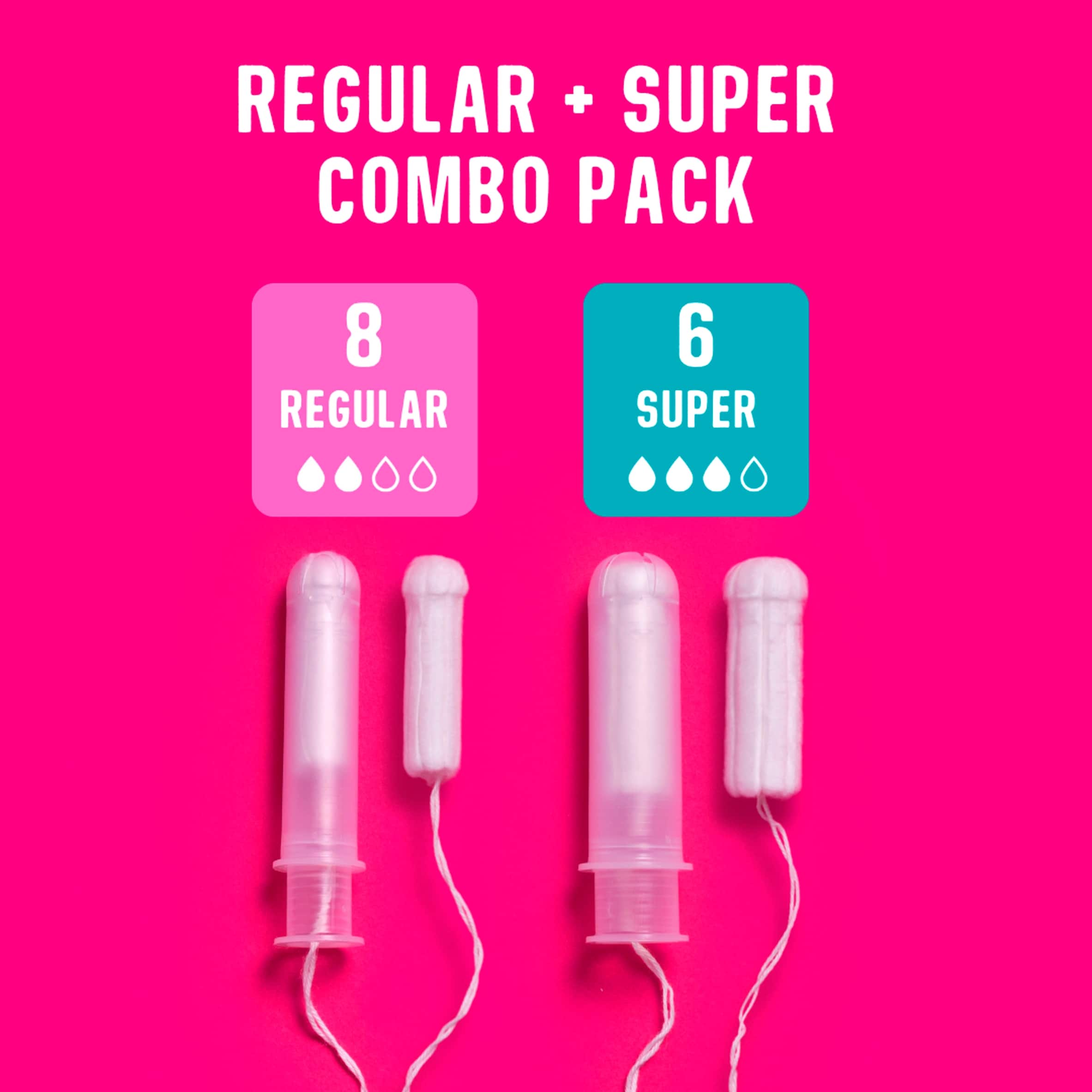 Flo Organic Tampons 8 Regular & 6 Super Size thumbnail 2