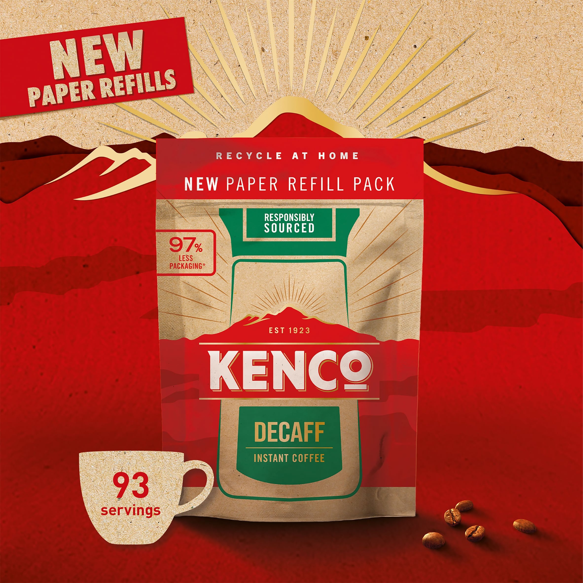 Kenco Decaff Instant Coffee Paper Refill 150g thumbnail 2