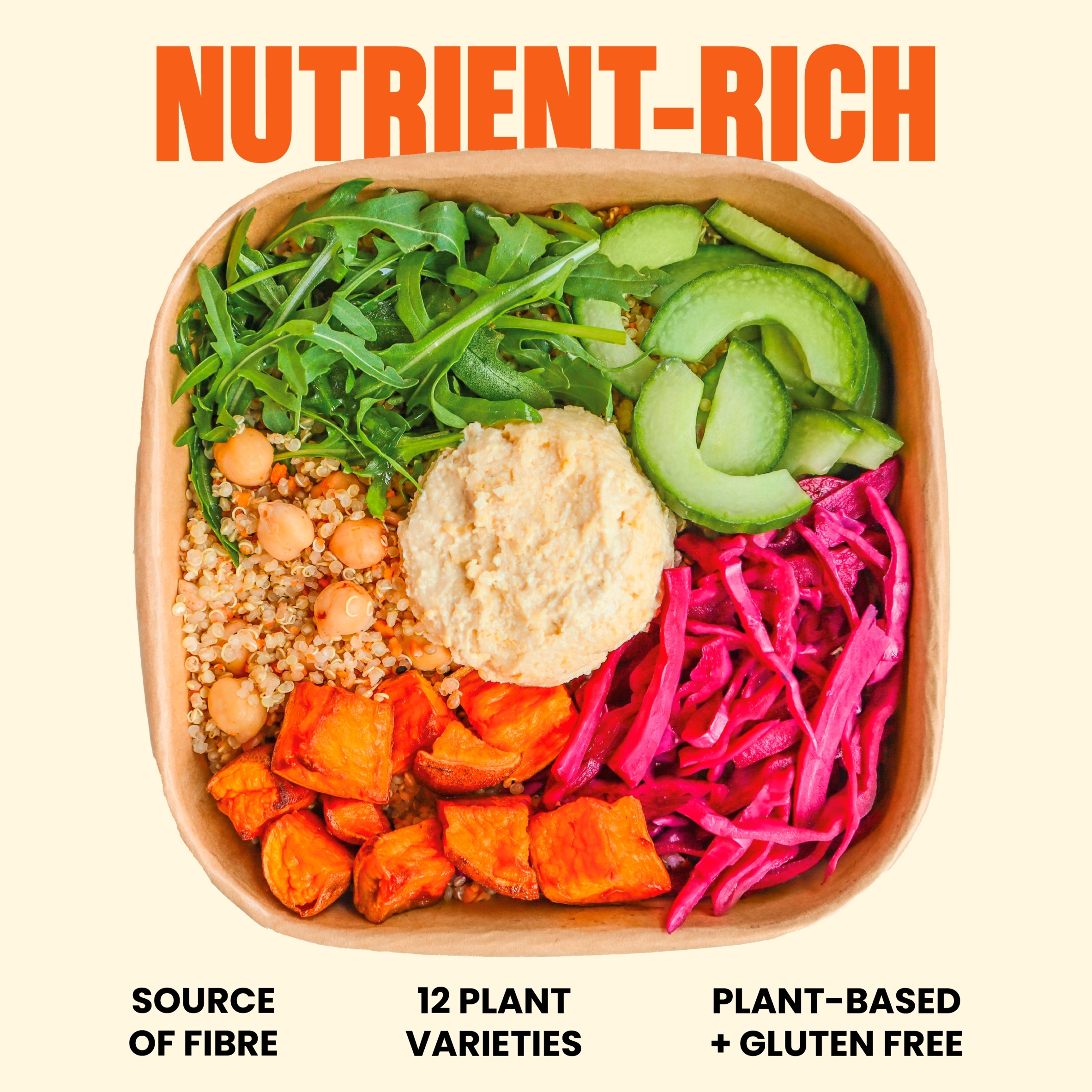 Pollen & Grace Mezze Houmous + Rainbow Veg Grain Bowl 275g thumbnail 2