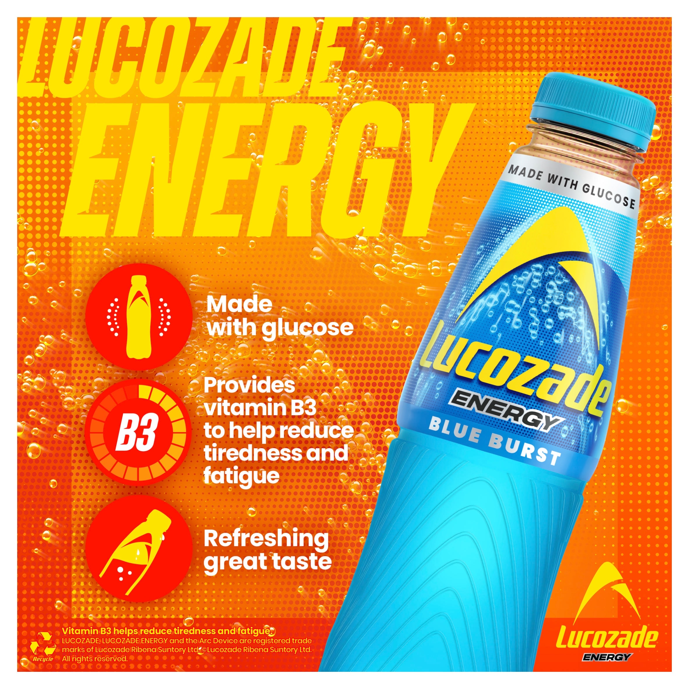 Lucozade Energy Drink - Blue Burst 500ml thumbnail 2