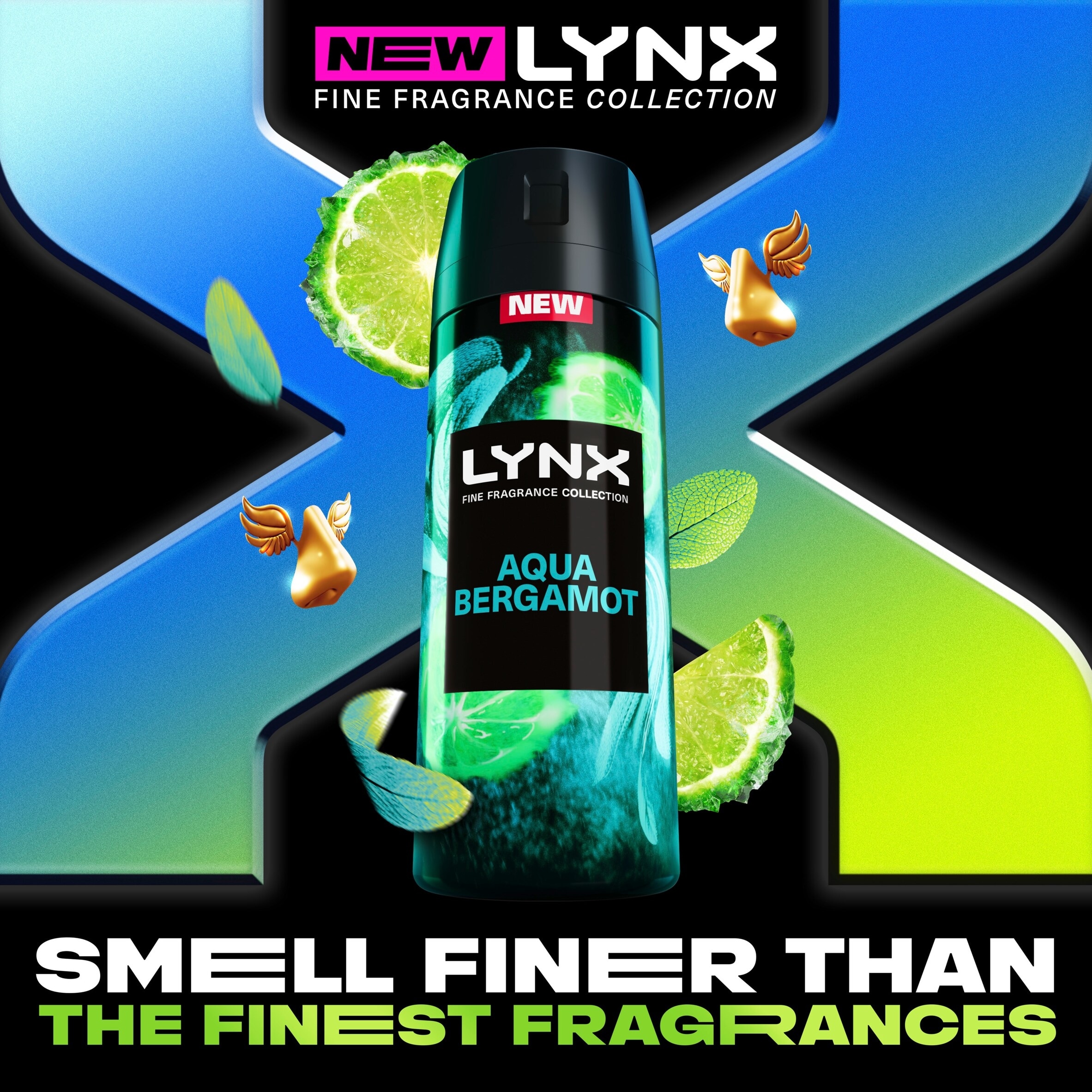 Lynx Aqua Bergamot 72h Fine Fragrance Deodorant Bodyspray for Men 150ml thumbnail 2