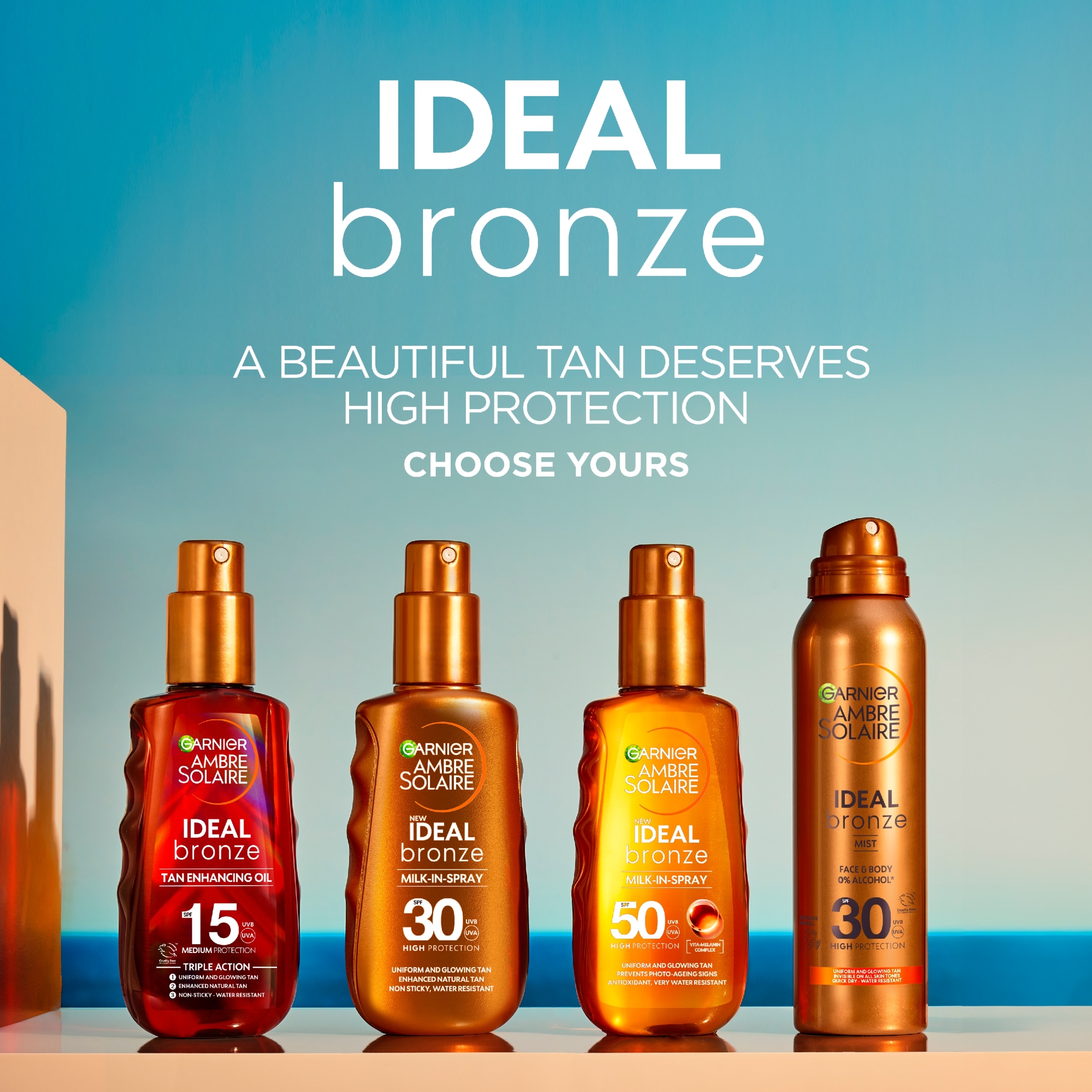 Garnier Ambre Solaire Ideal Bronze Milk-In Tanning Spray SPF50 150ml thumbnail 4
