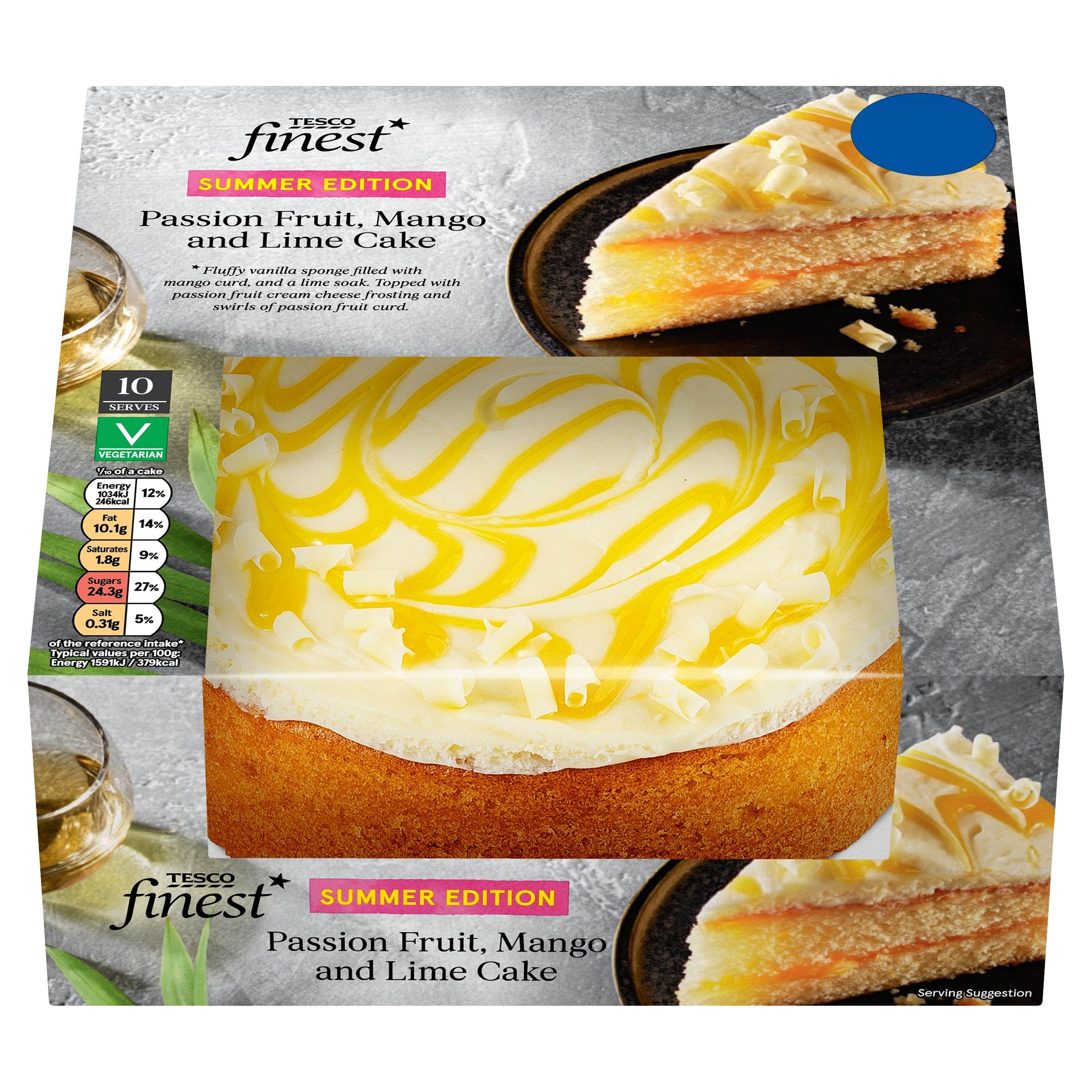 Tesco Finest Lime, Passion Fruit & Mango Cake