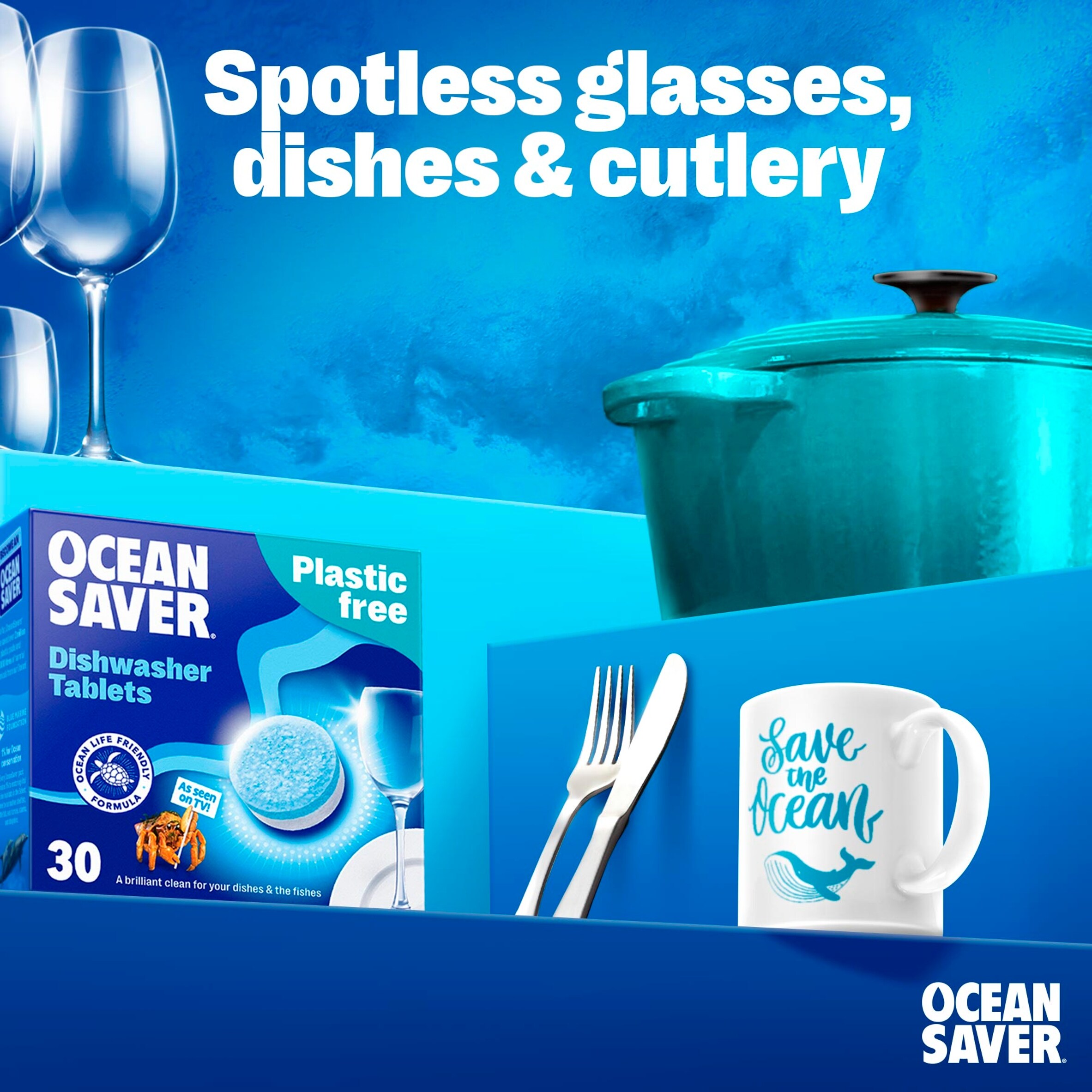 OceanSaver Plastic Free Eco Dishwasher Tablets 30 Pack 420g thumbnail 4