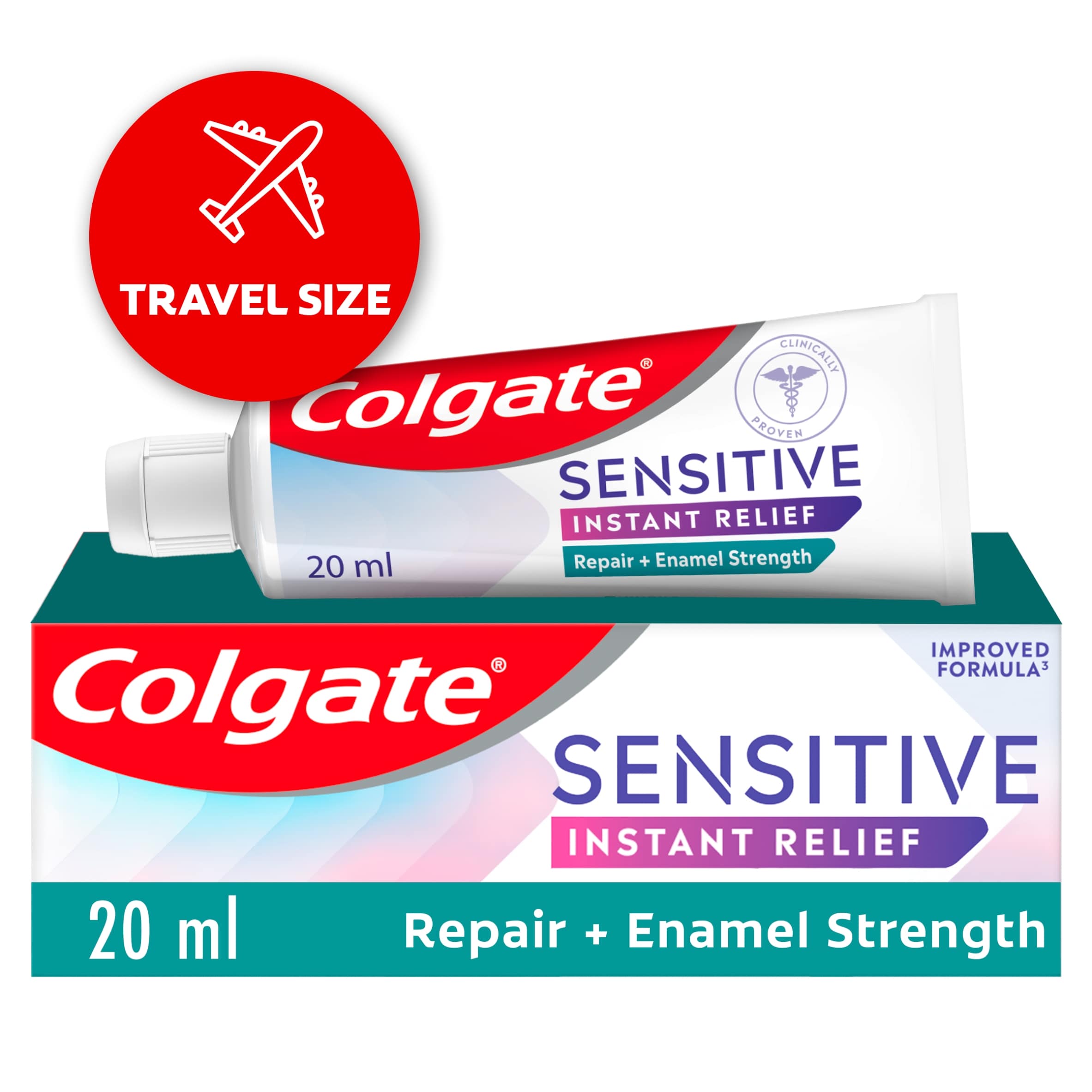 Colgate Sensitive Instant Relief Repair + Enamel Strength Travel Size Toothpaste 20ml