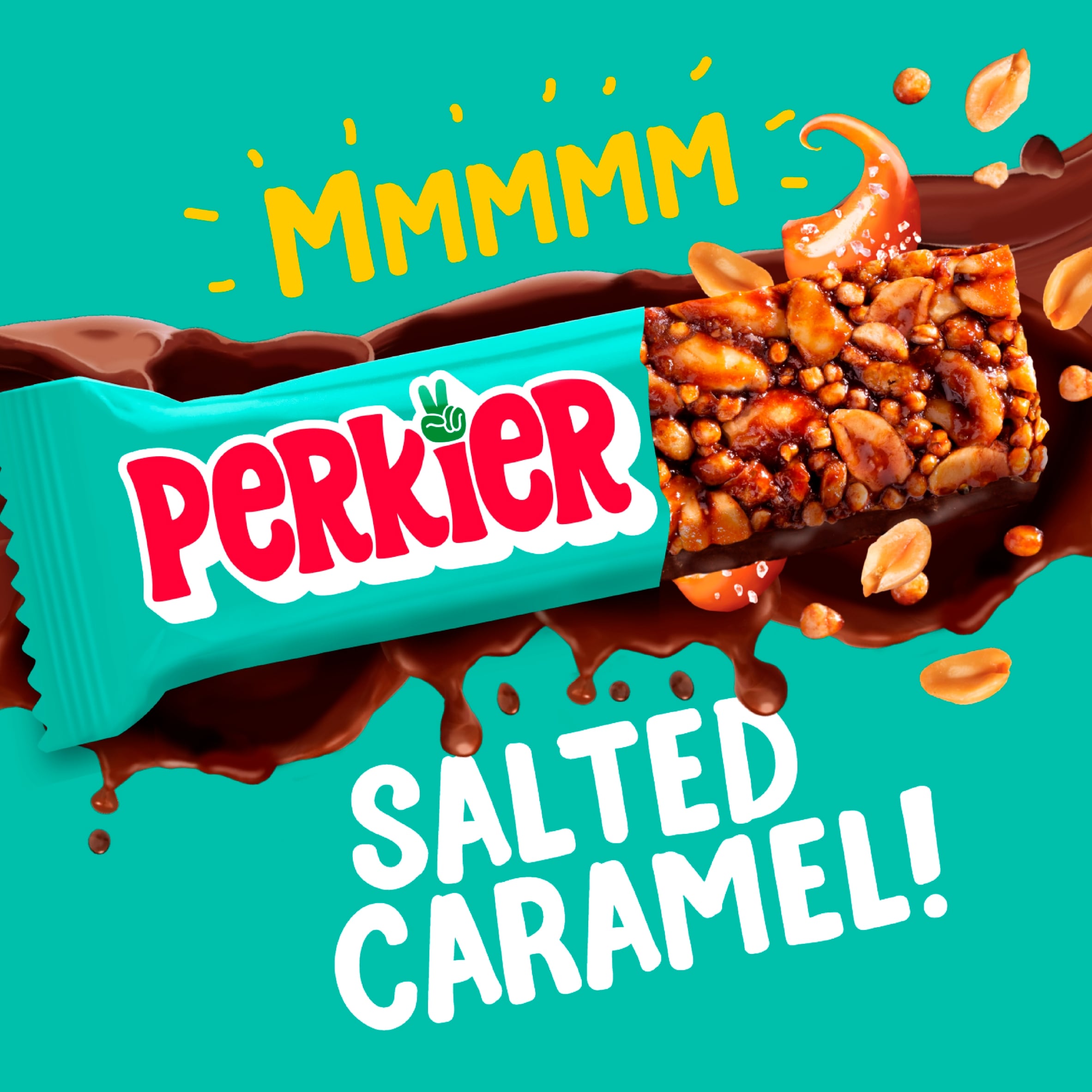 Perkier Protein Bars - Salted Caramel Dark Chocolate 3 Pack 37g thumbnail 2