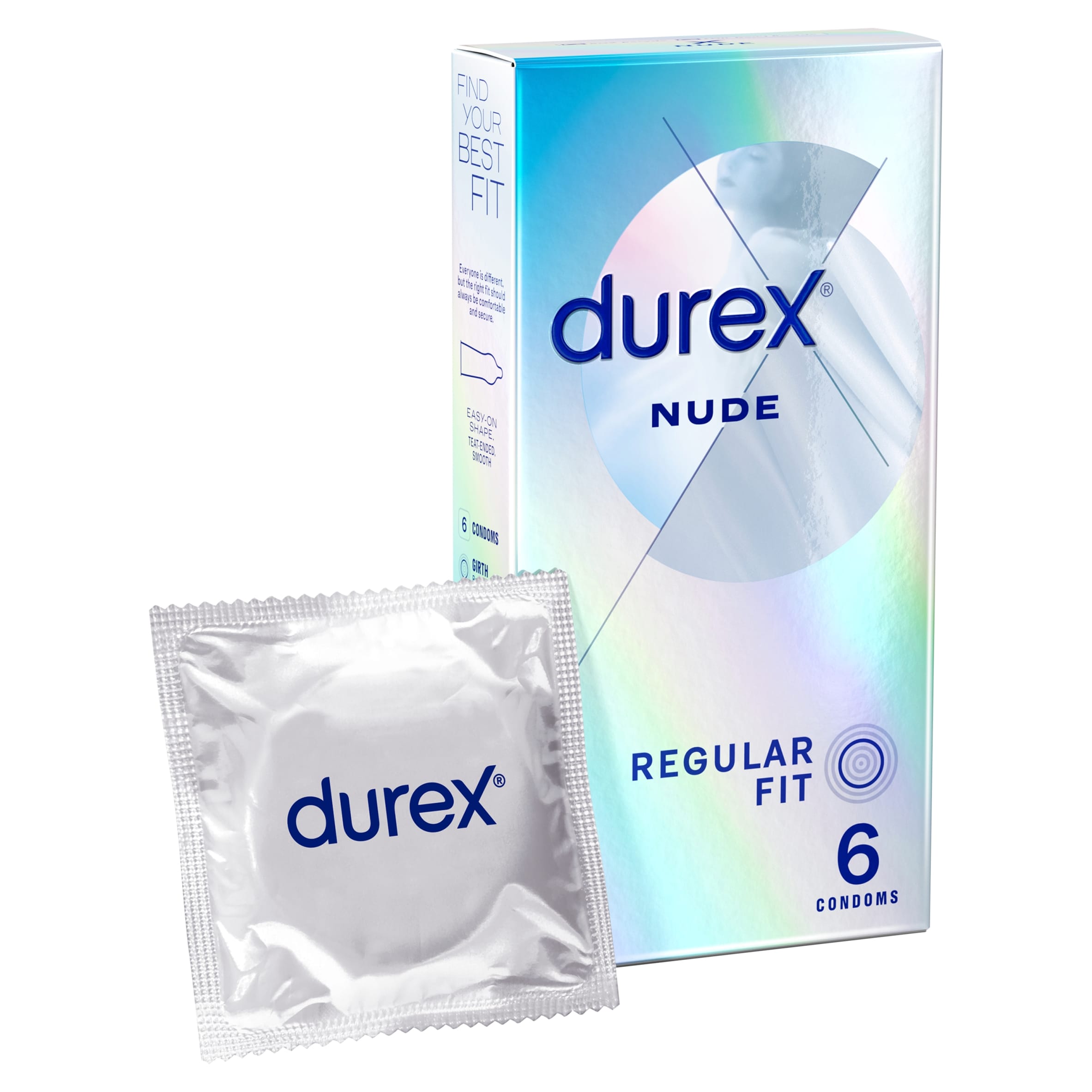 Durex Nude Ultra Thin Condoms Enhanced Sensitivity Regular Fit 6s