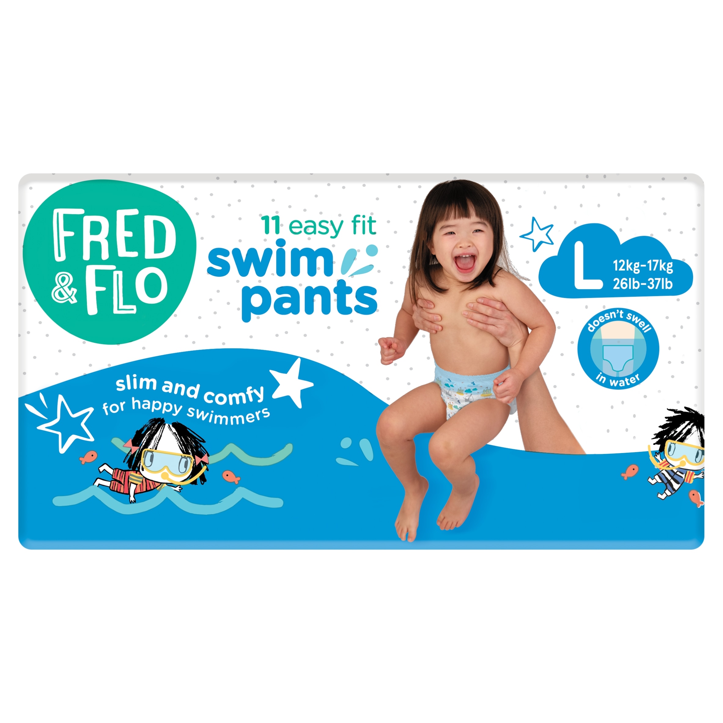 Fred & Flo Easy Fit Swim Pants Large 11 Pack