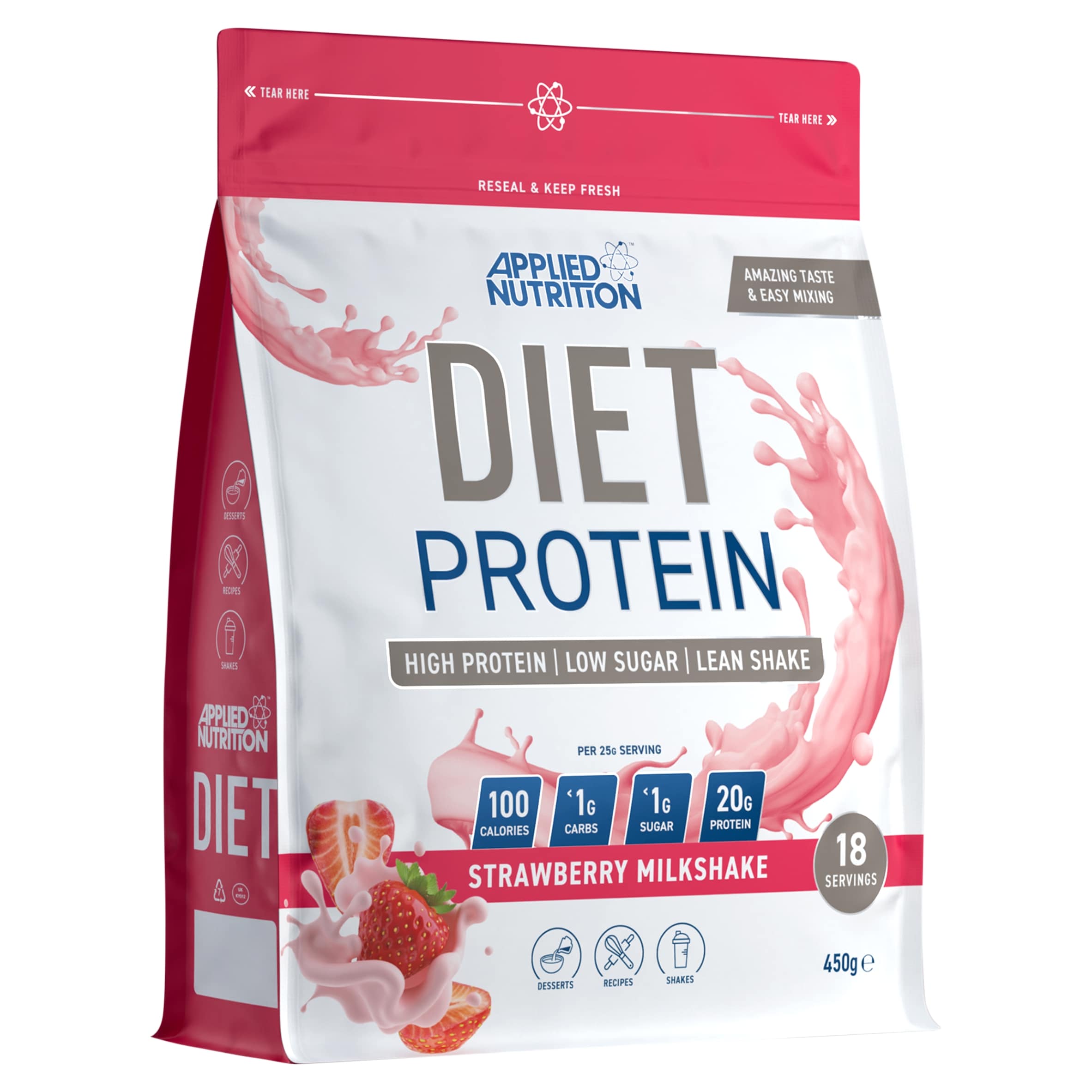 Applied Nutrition Diet Protein - Strawberry Milkshake 450g