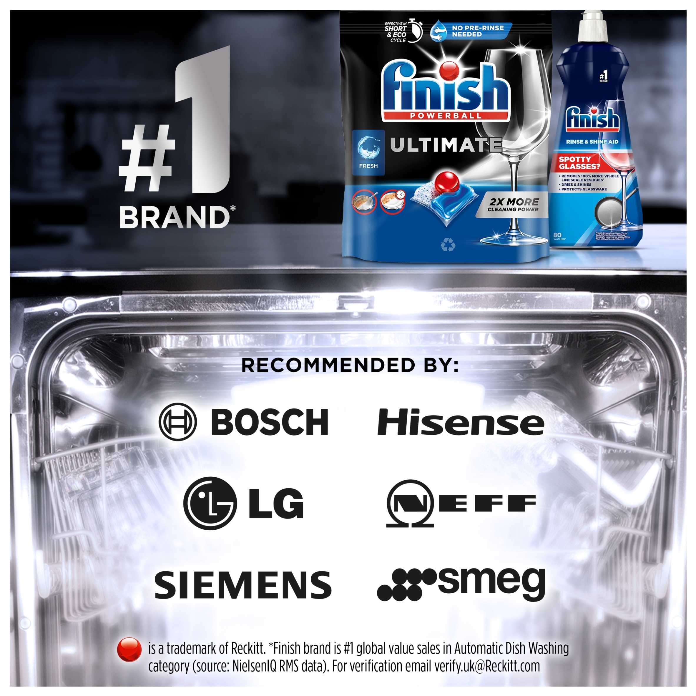 Finish Ultimate All In One Dishwasher Tablets - Fresh 55 Pack 709.5g thumbnail 4