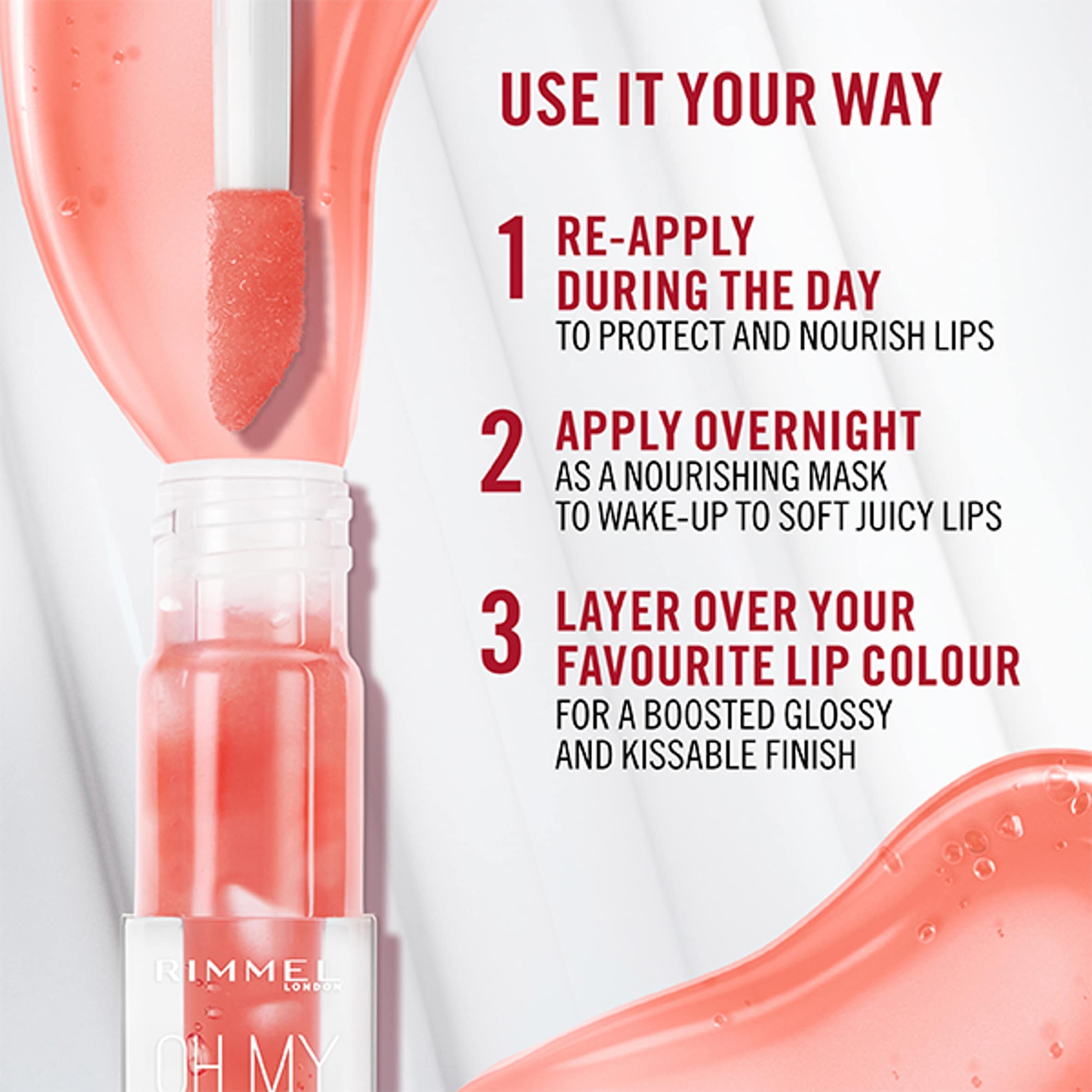 Rimmel Oh My Gloss! Lip Oil Berry Pink 4.5ml thumbnail 4