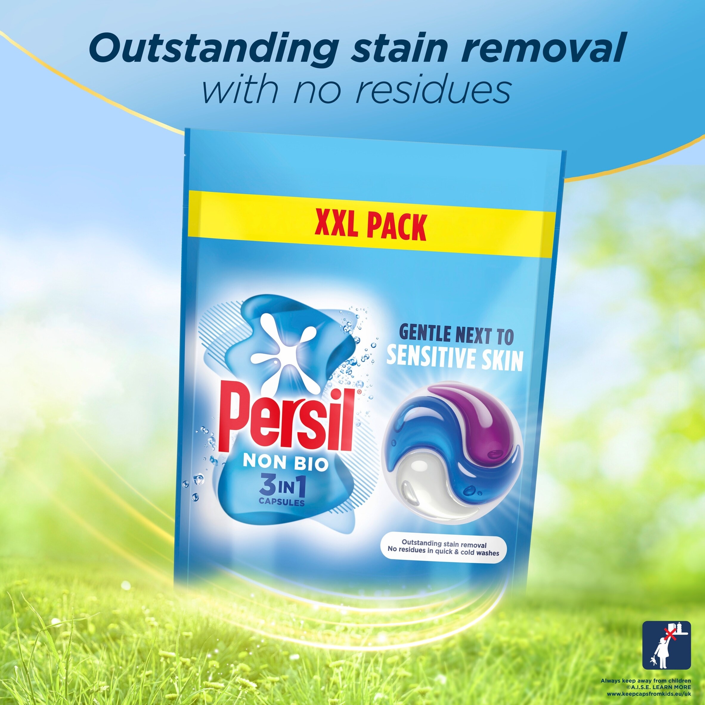 Persil Non Bio 3 in 1 Sensitive Laundry Washing Detergent Capsules 48 Washes 1012.8g thumbnail 2