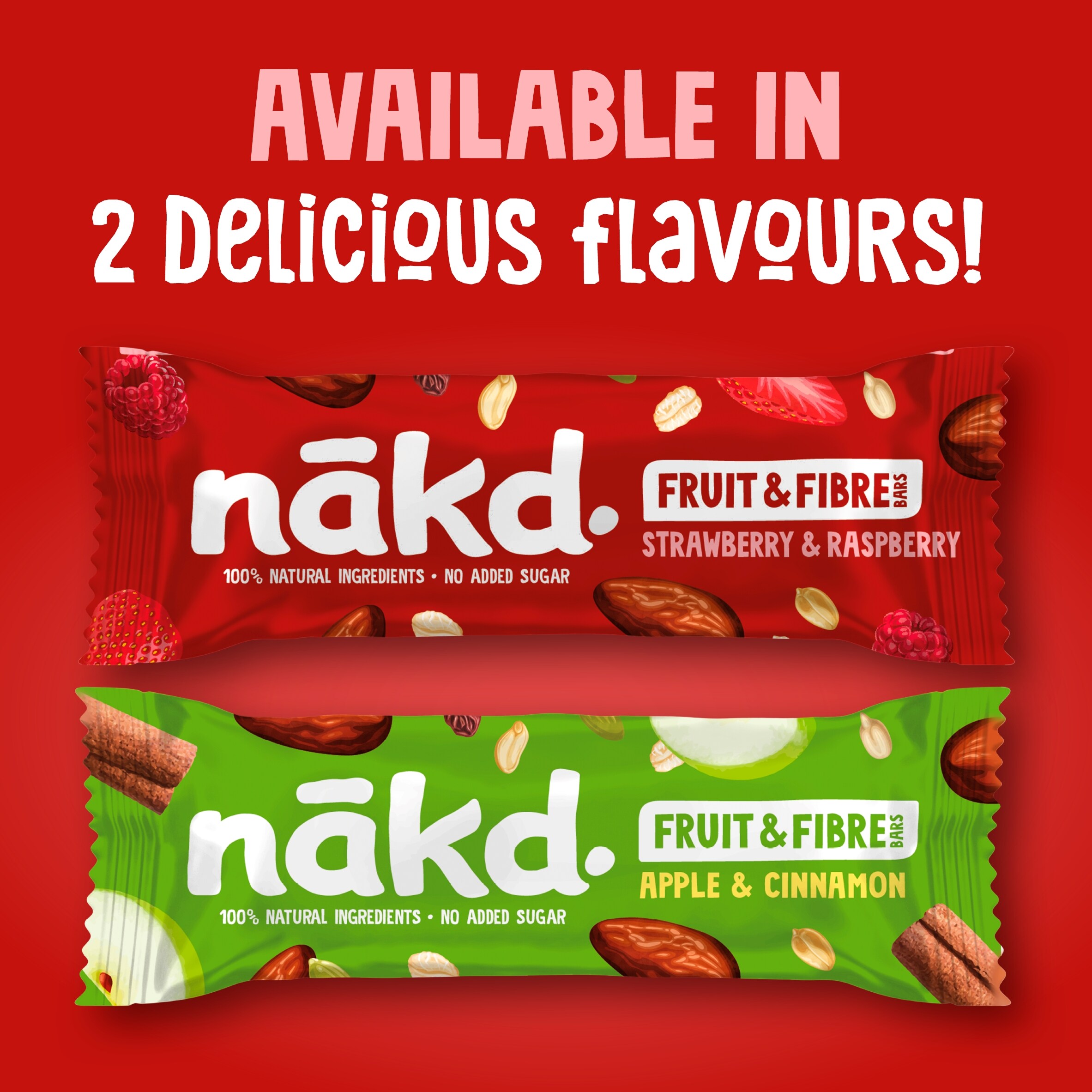 Nakd Fruit & Fibre Strawberry & Raspberry Bars 3 x 44g thumbnail 3