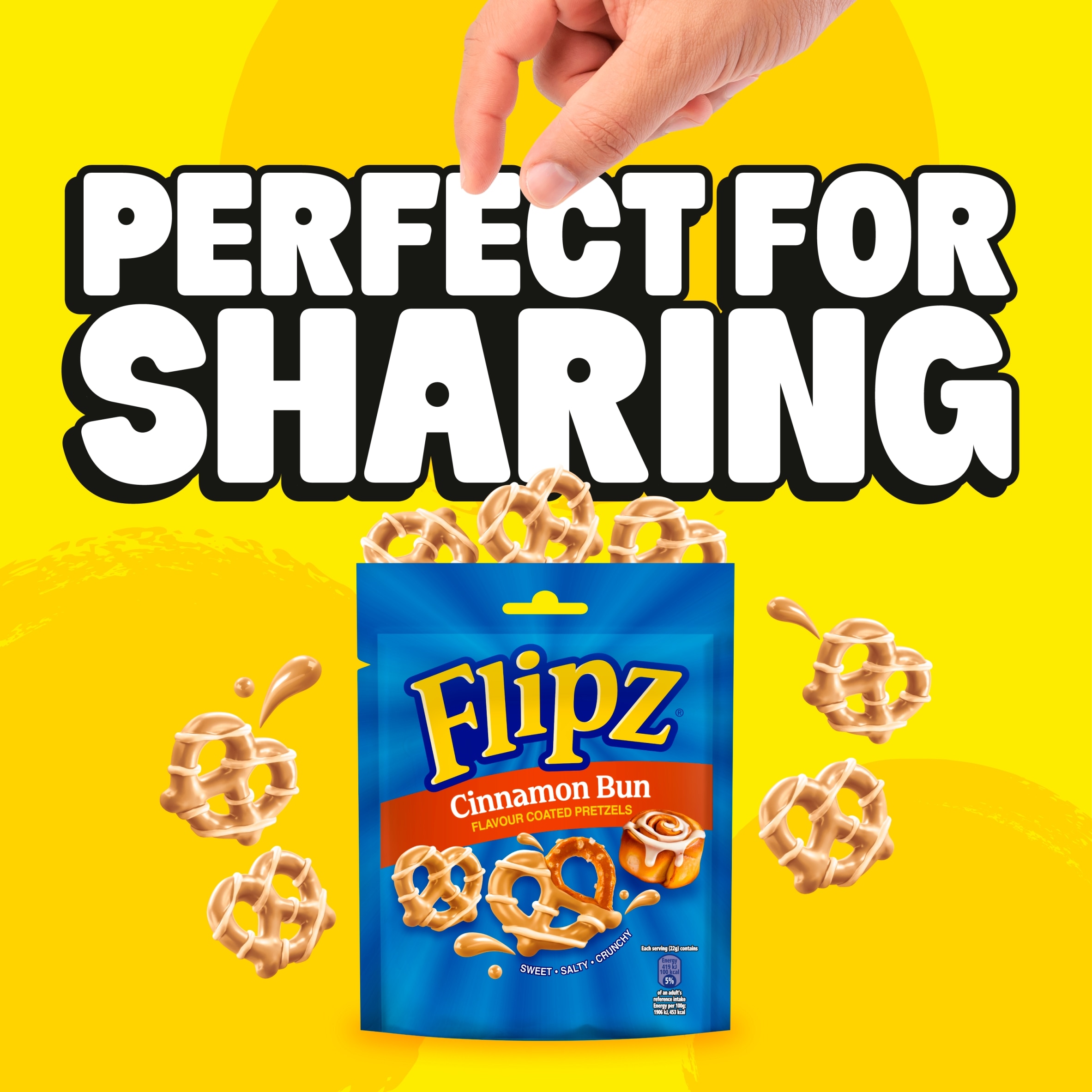 Flipz Cinnamon Bun Flavour Coated Pretzels 90g thumbnail 2