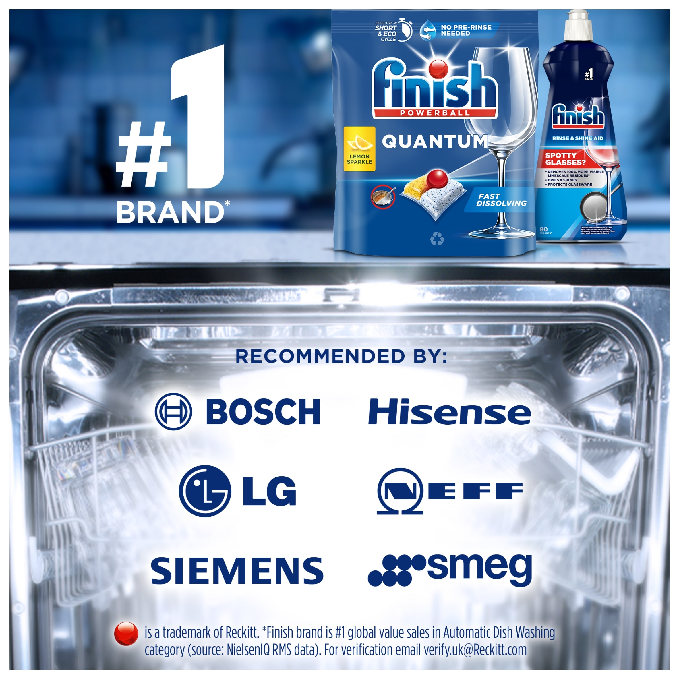 Finish Quantum All In One Lemon 64s Dishwasher Tablets 665.6g thumbnail 4