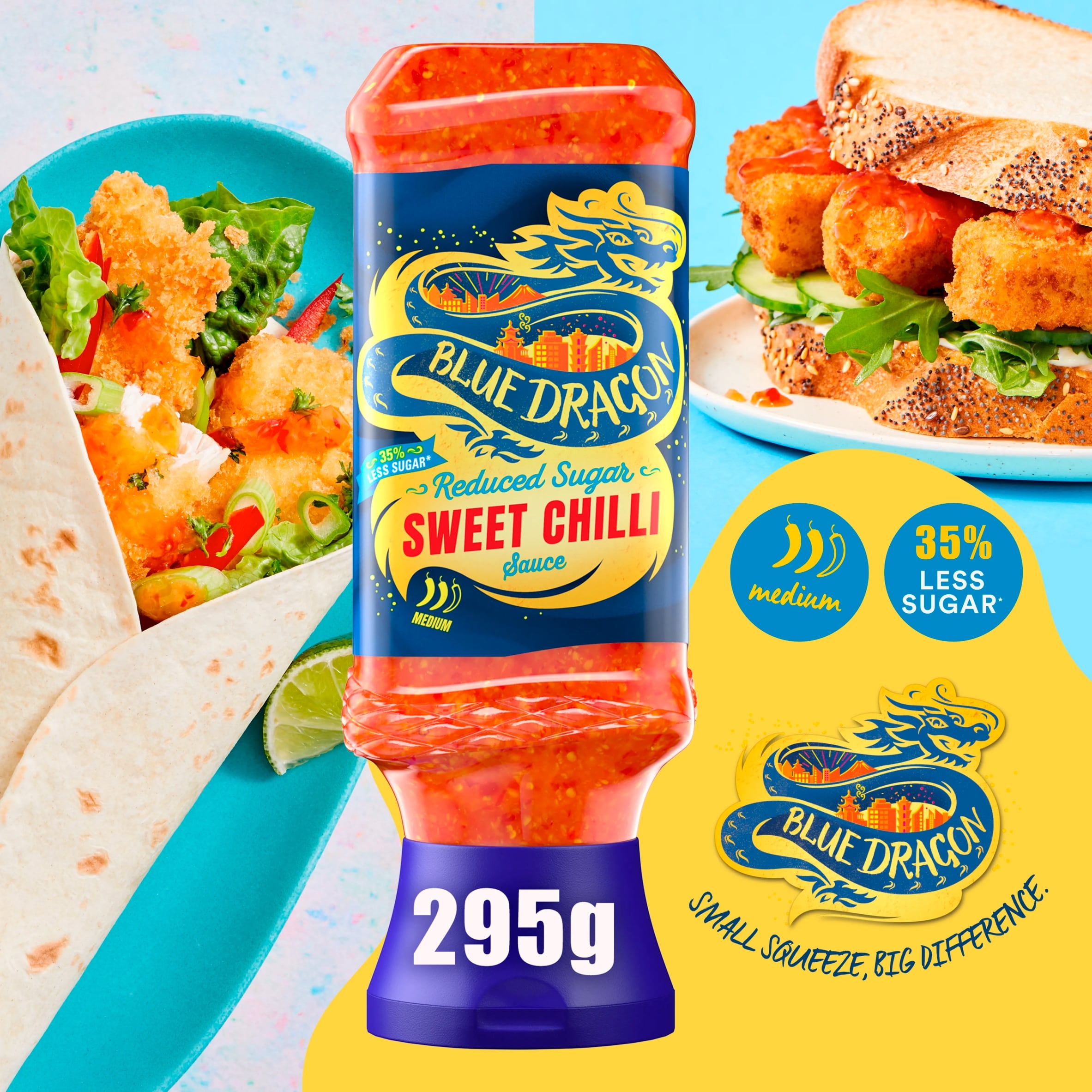 Blue Dragon Reduced Sugar Thai Sweet Chilli Dipping Sauce 295g thumbnail 2