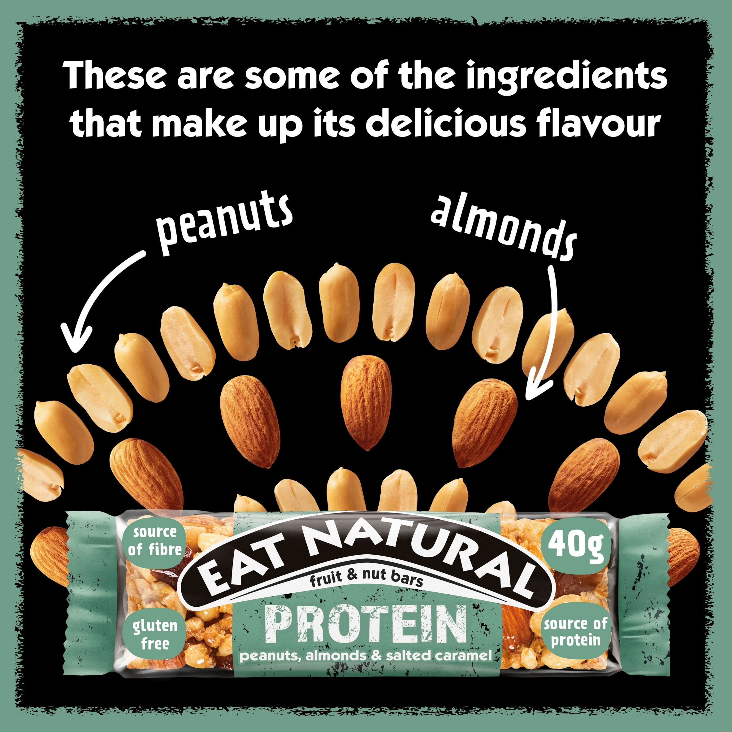 Eat Natural Fruit & Nut Protein Bars with Peanuts, Almonds & Salted Caramel 3 x 40g thumbnail 3