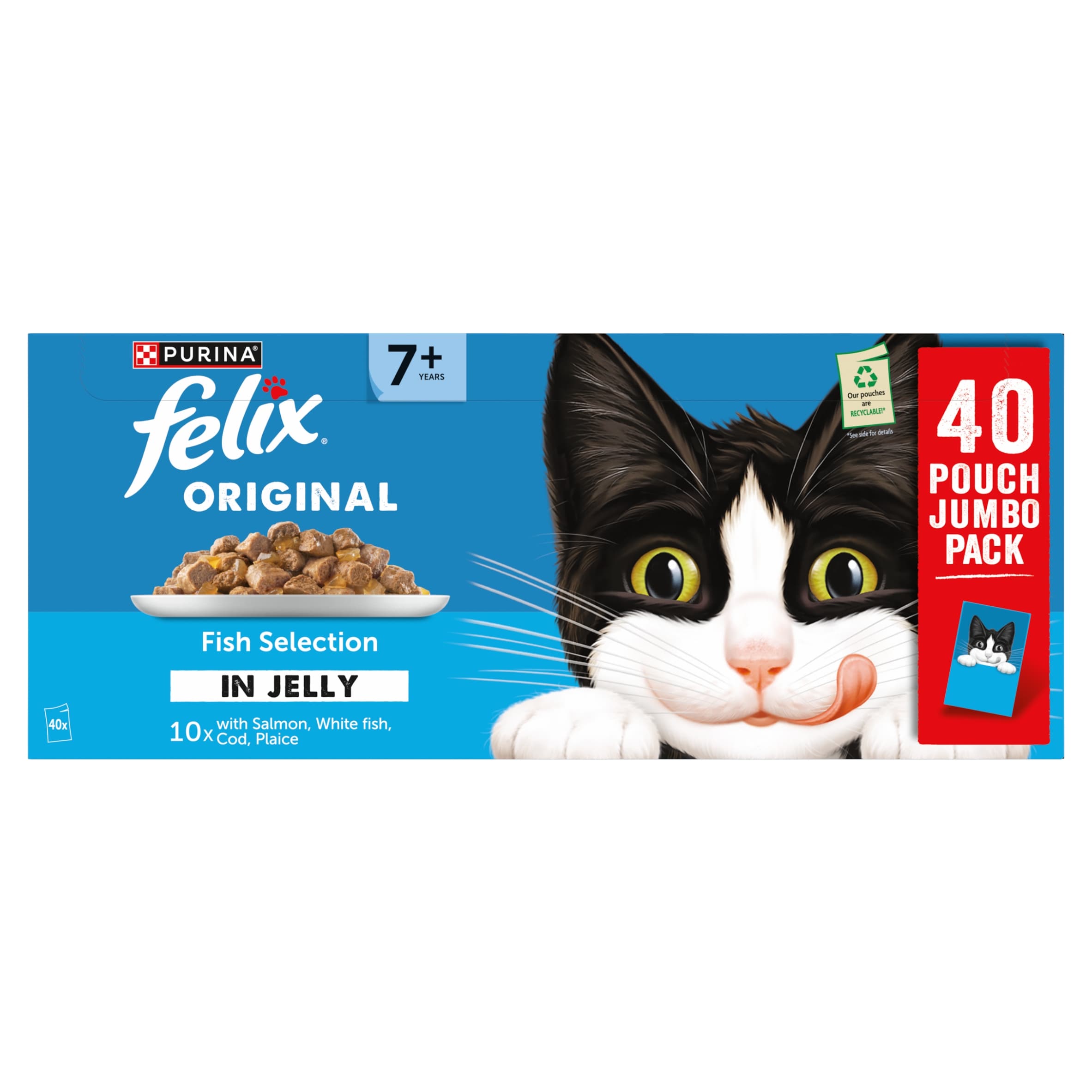 Felix Original Senior Fish Selection in Jelly Cat food 40x85g thumbnail 2