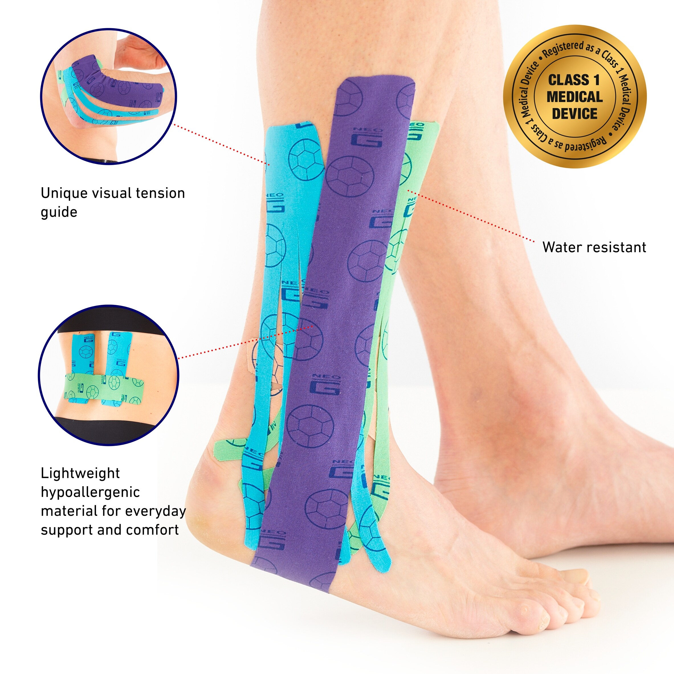 Neo G Kinesiology Tape Blue 5cm X 5m thumbnail 4