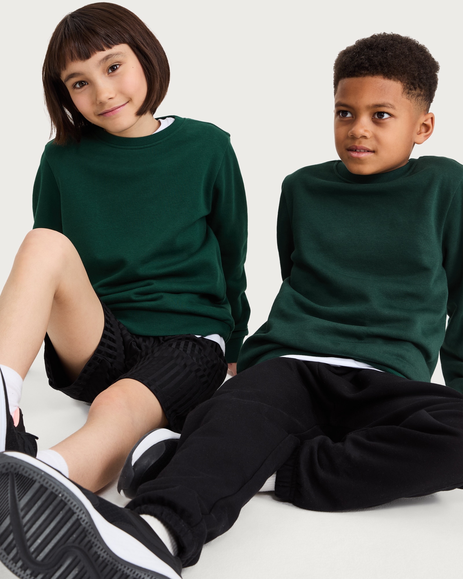 F&F School Unisex 2-Pack Cotton Rich Sweatshirts in Green