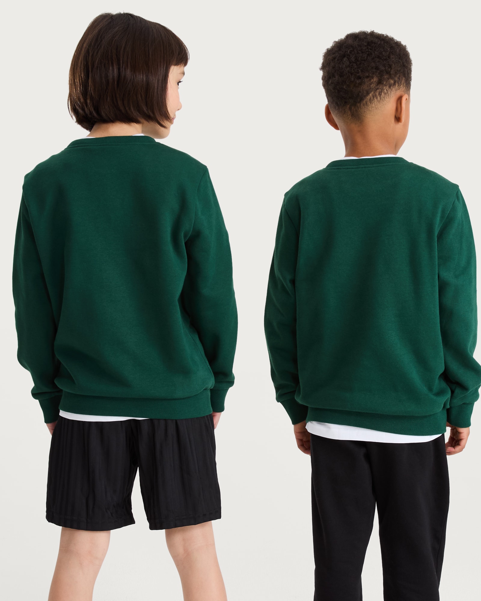F&F School Unisex 2-Pack Cotton Rich Sweatshirts in Green thumbnail 3