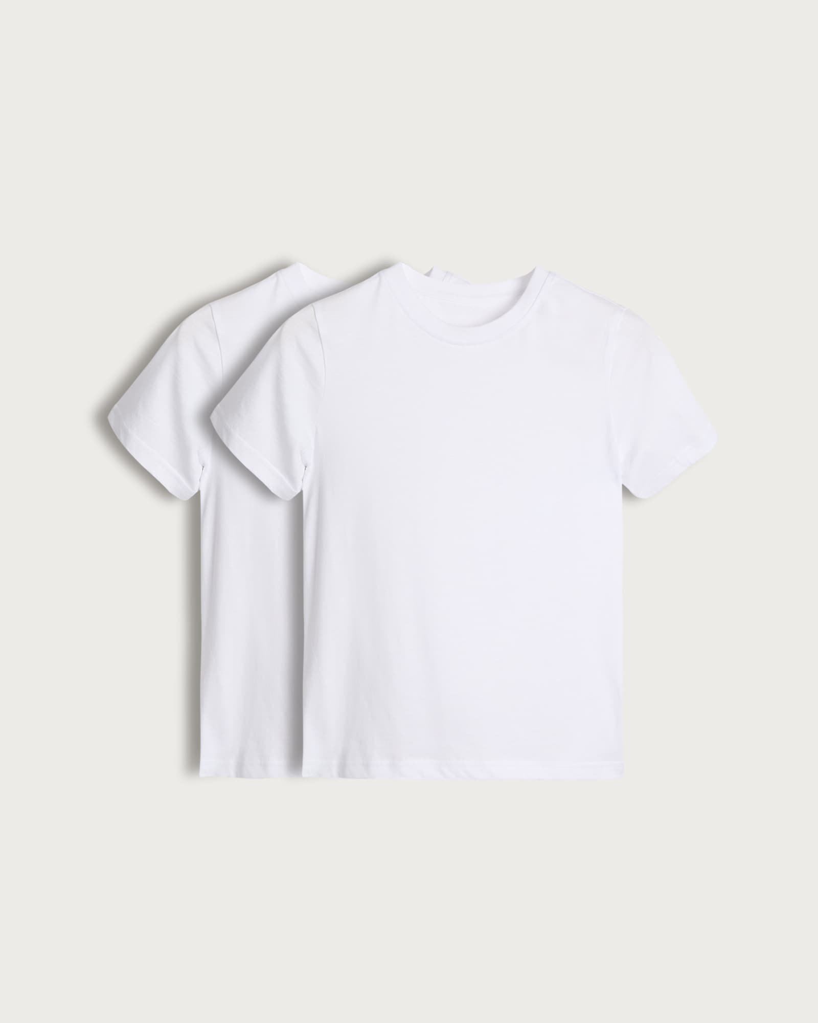 F&F School Unisex 2-Pack Pure Cotton Crew Neck T-Shirts in White