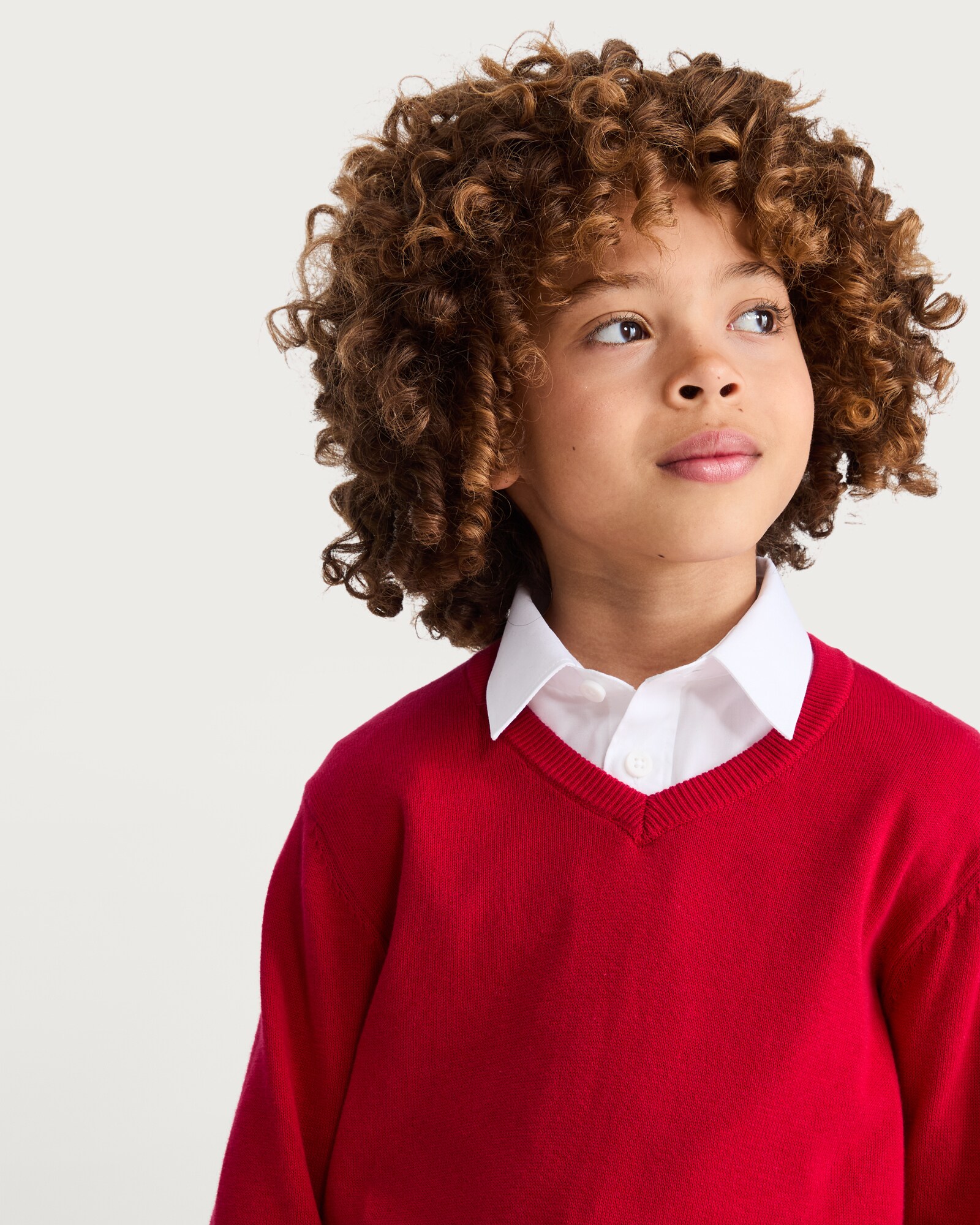 F&F School 2-Pack Pure Cotton V-Neck Jumpers in Red thumbnail 3
