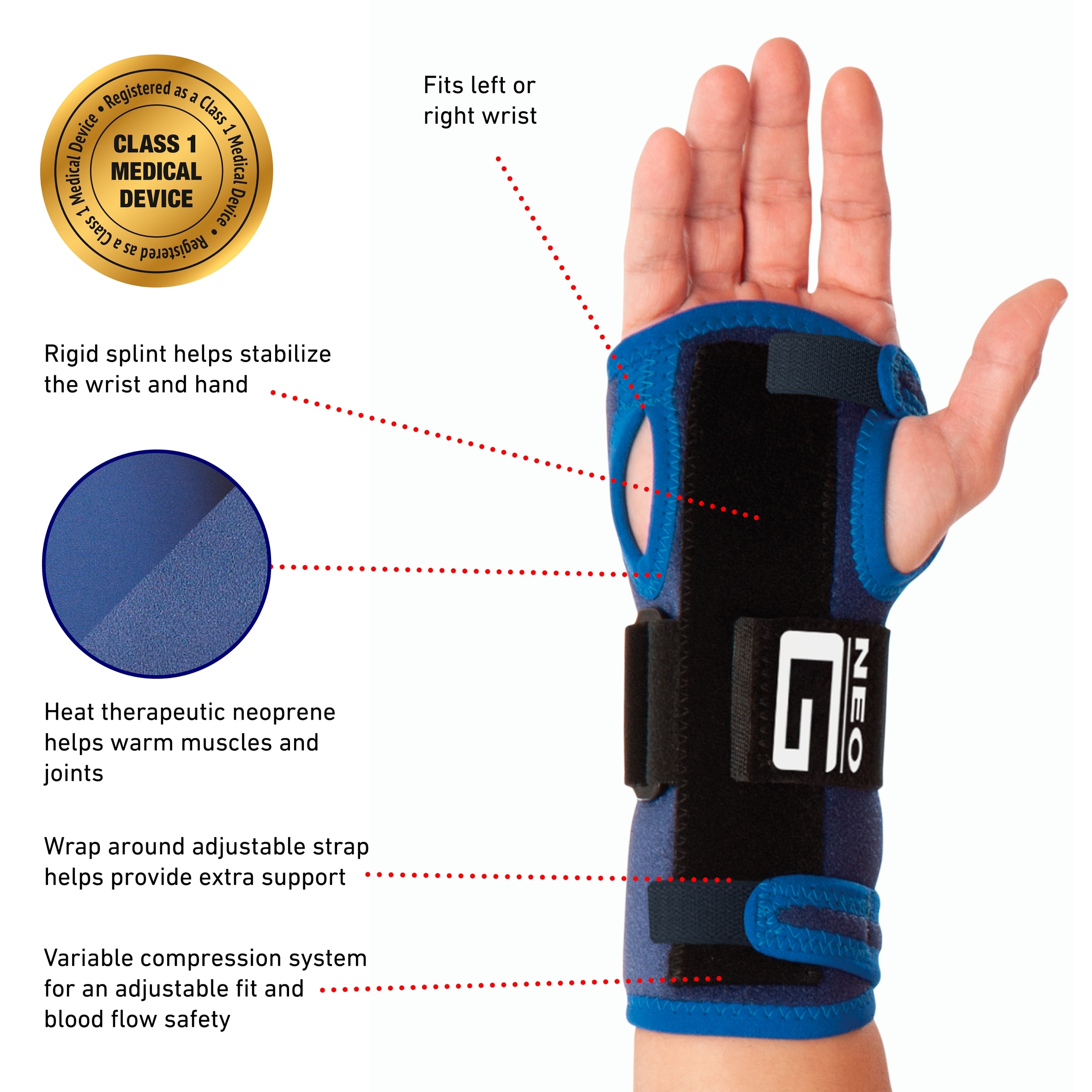 Neo G Universal Wrist Brace One Size thumbnail 2