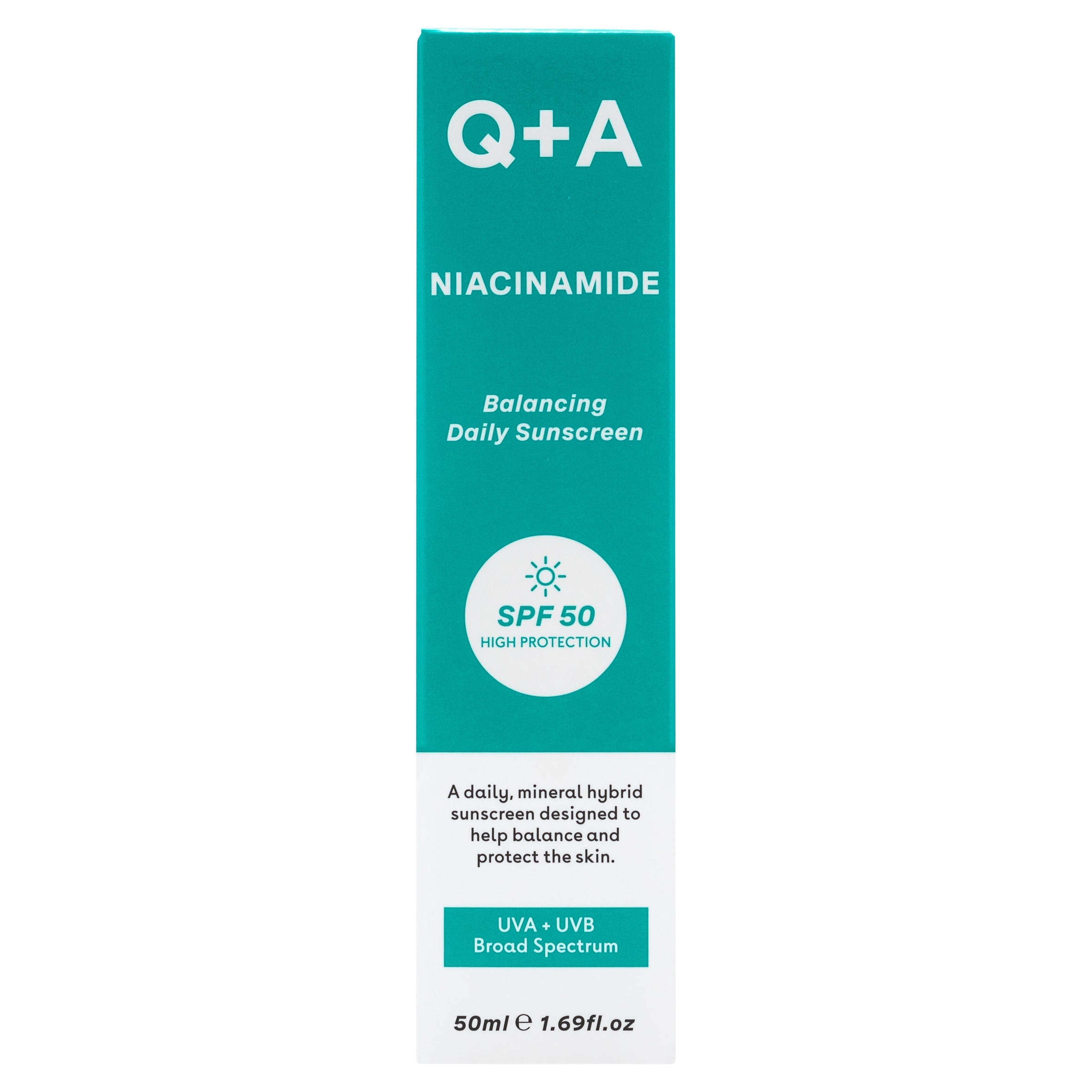 Q+A Niacinamide Balancing Daily Sunscreen SPF50 50ml