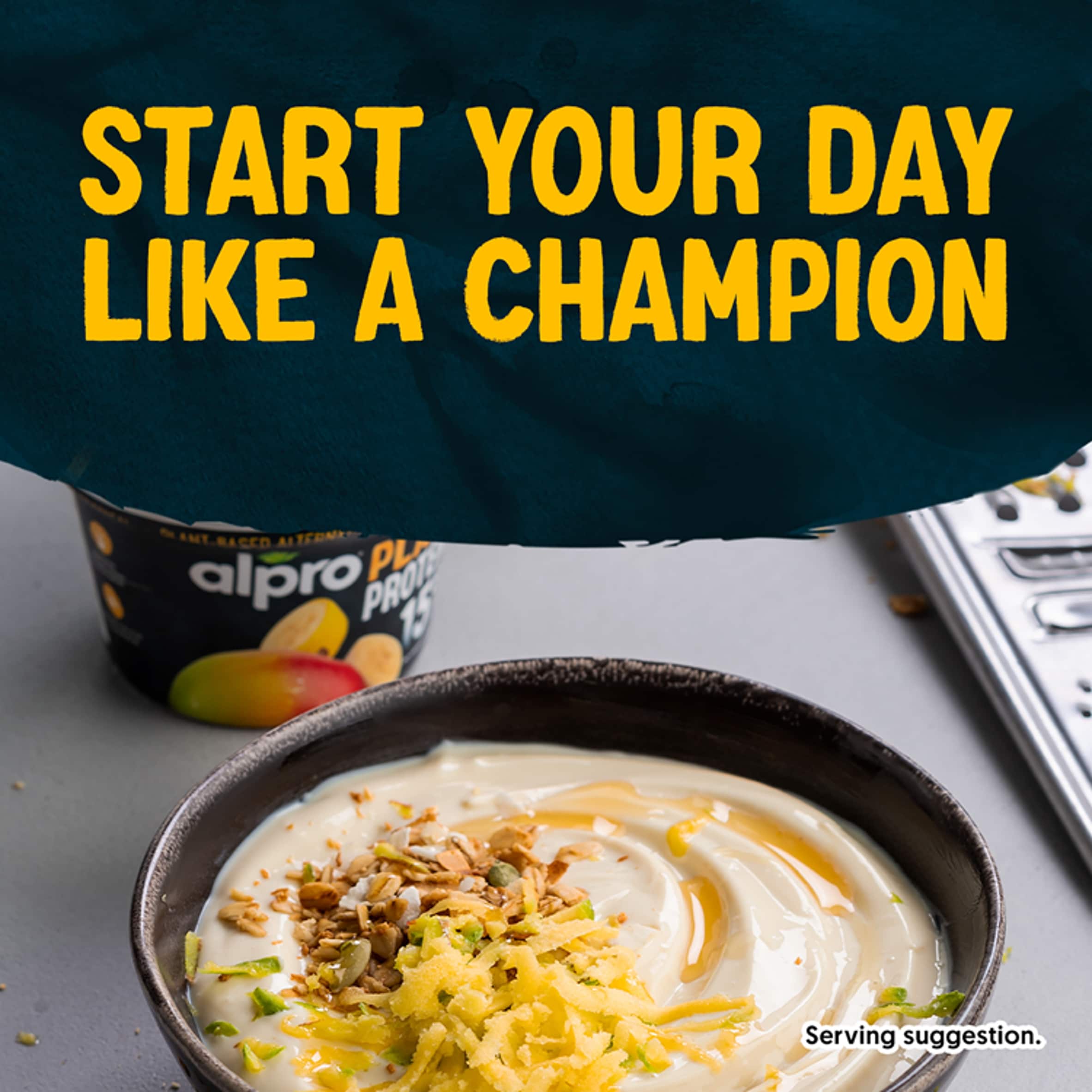 Alpro 15g High Protein Tropical Fruit Dairy Free Soya Yoghurt Alternative 200g thumbnail 4