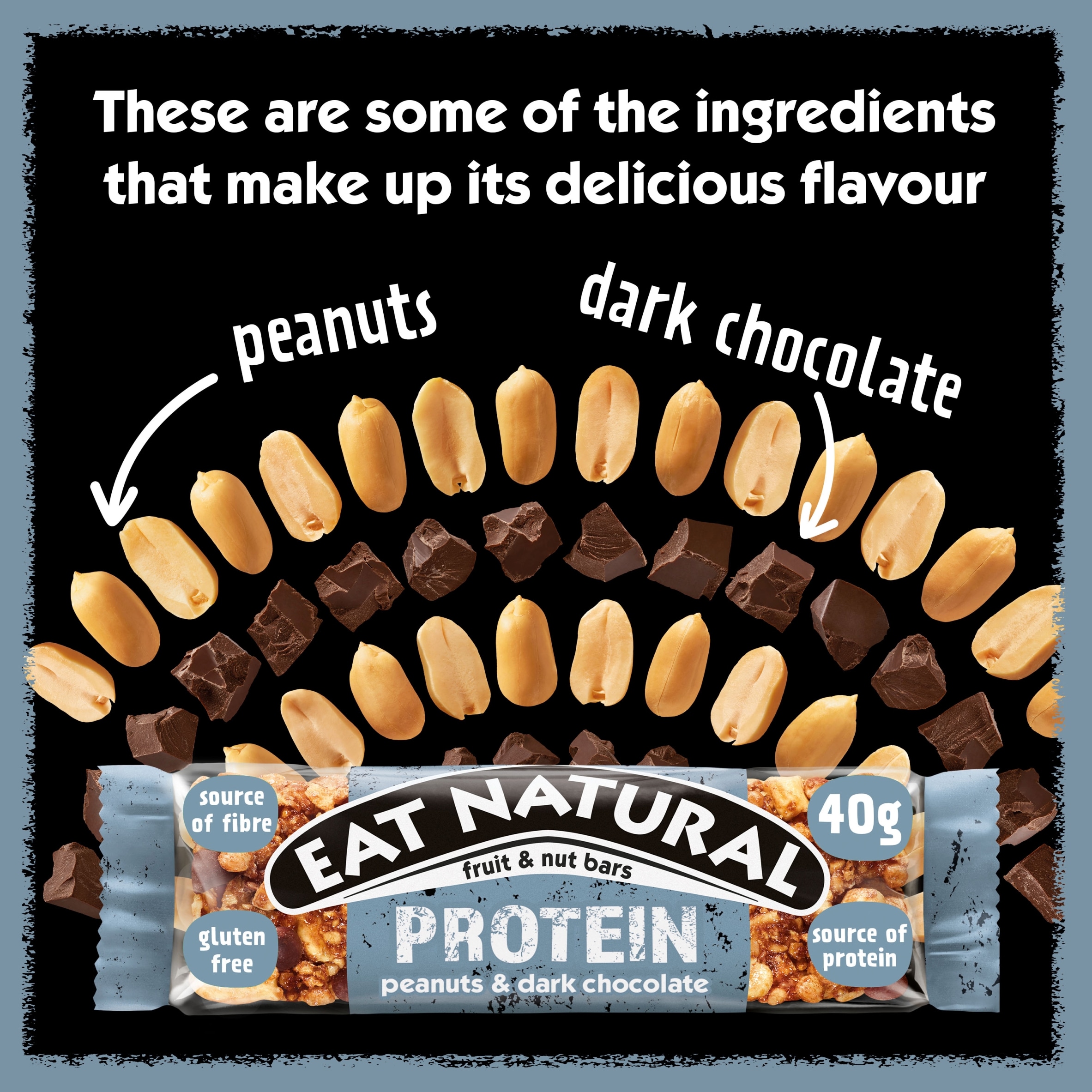 Eat Natural Protein Fruit & Nut Bars - Peanuts & Dark Chocolate 3 x 40g thumbnail 3
