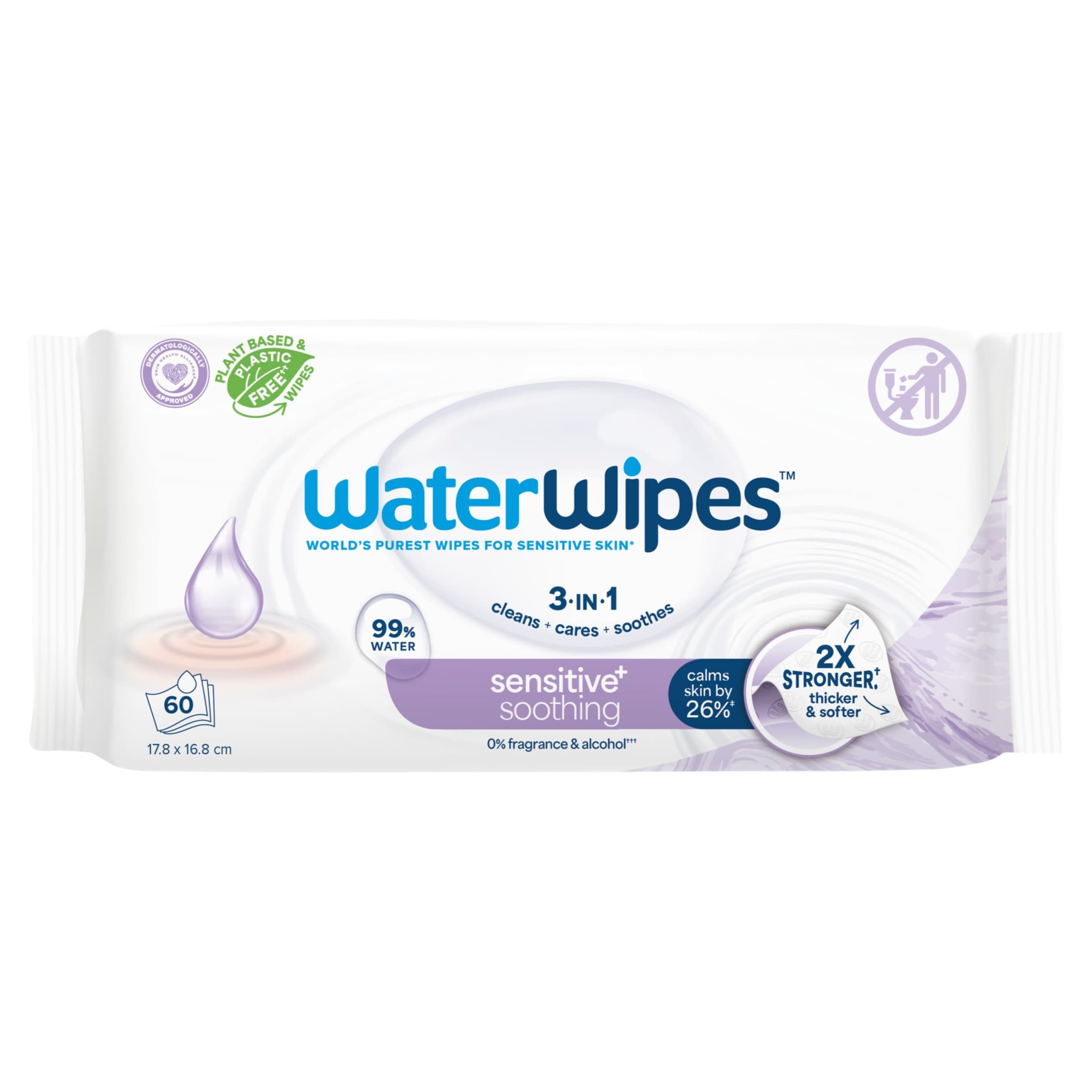 WaterWipes Biodegradable Soothing Baby Wipes 60 pack