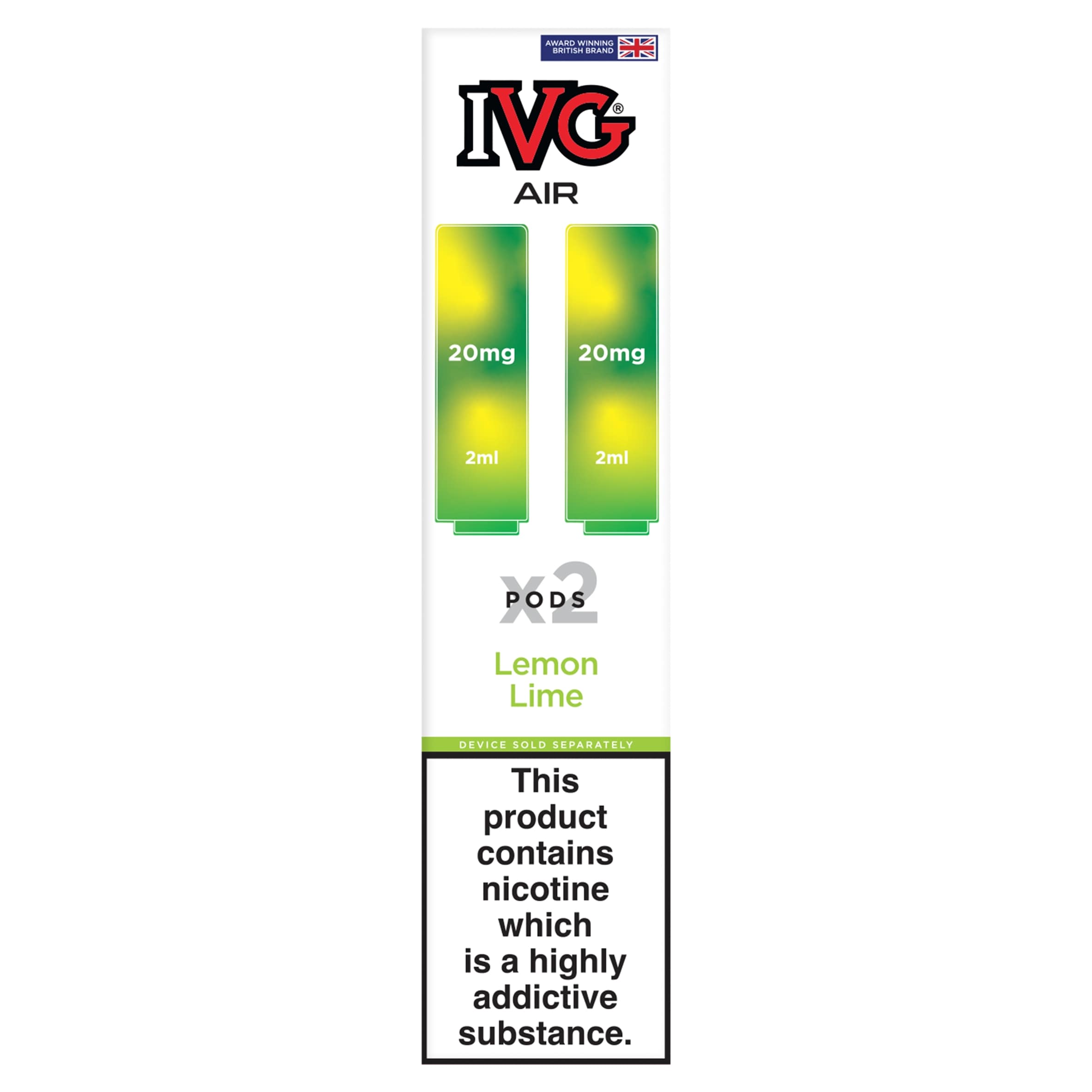 IVG Air Pods - Lemon Lime 2x2ml 20mg