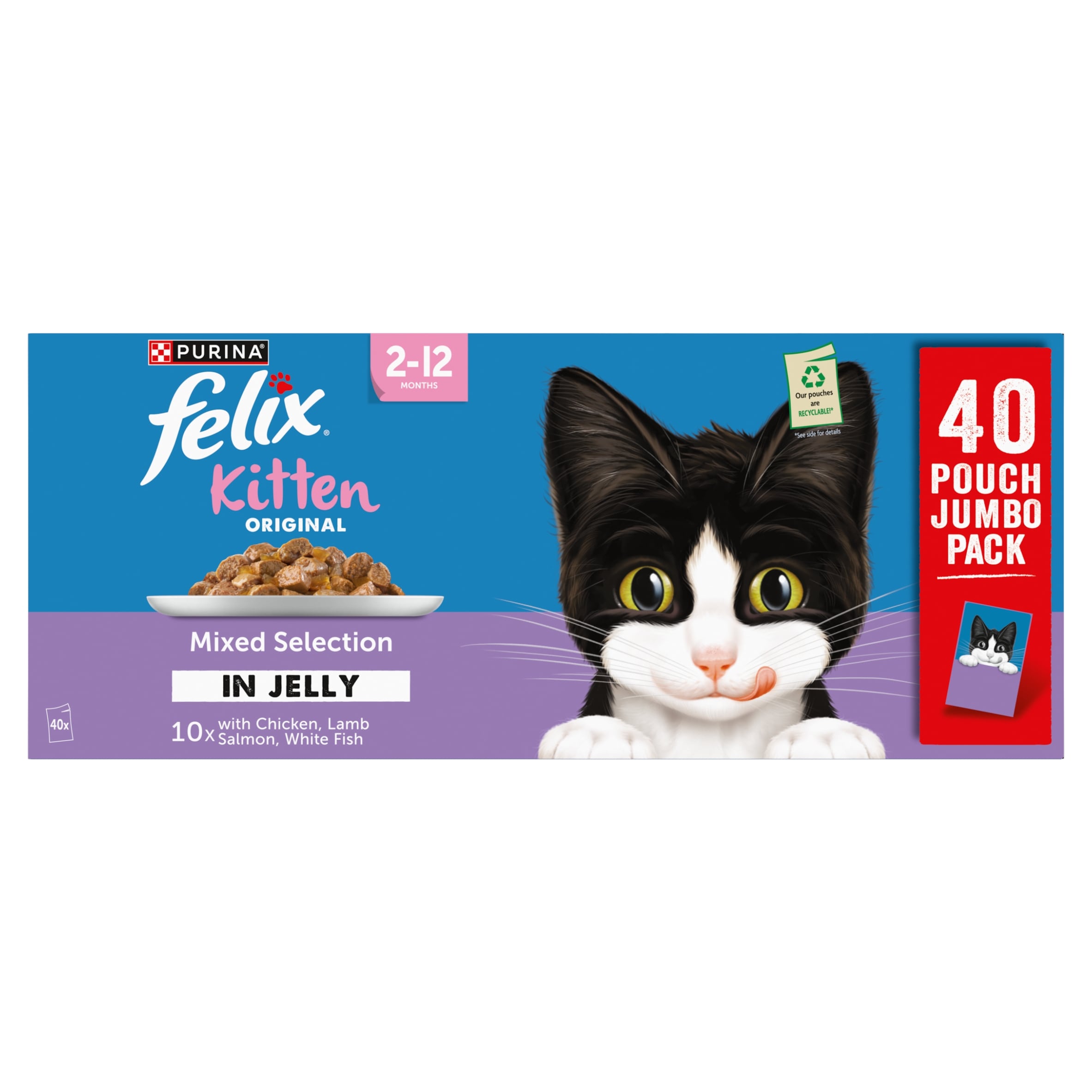 FELIX Original Kitten Mixed Selection in Jelly Wet Cat Food 40x85g thumbnail 2