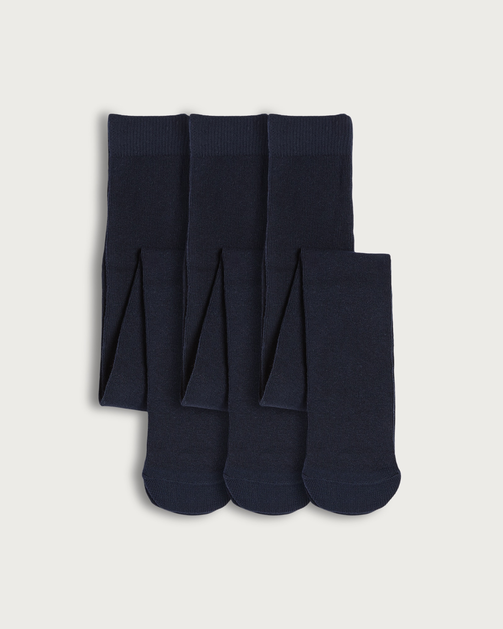 F&F School Girls 3-Pack Cotton Rich Tights in Navy