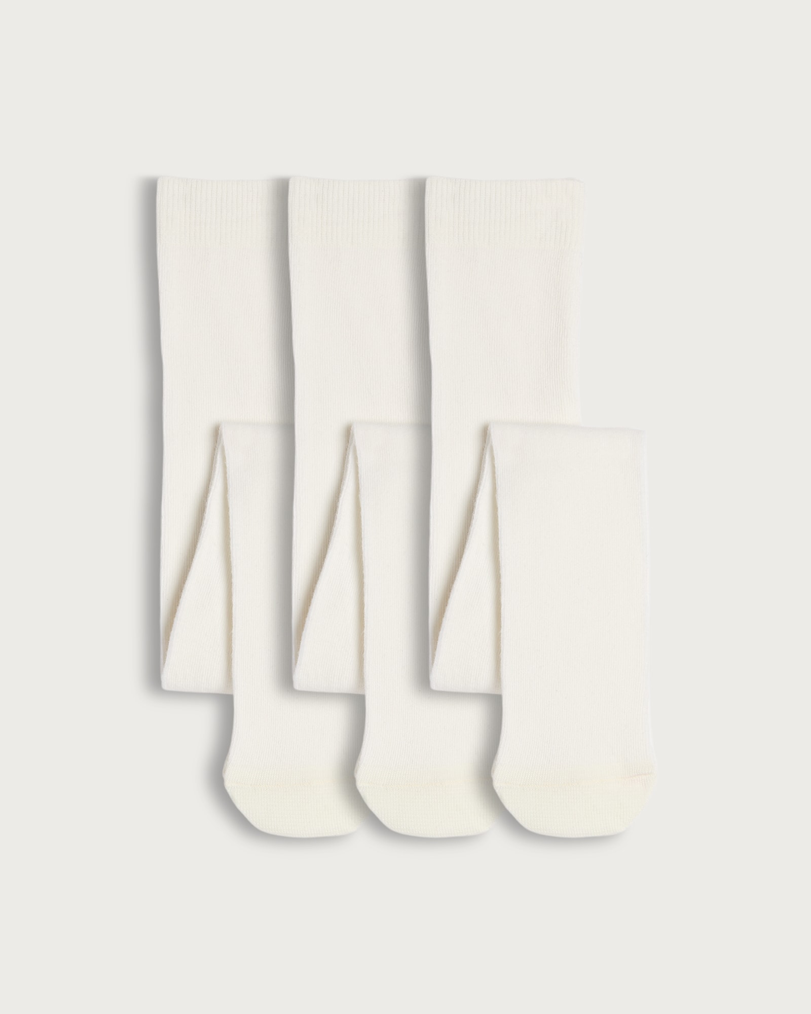 F&F School Girls 3-Pack Cotton Rich Tights in Cream