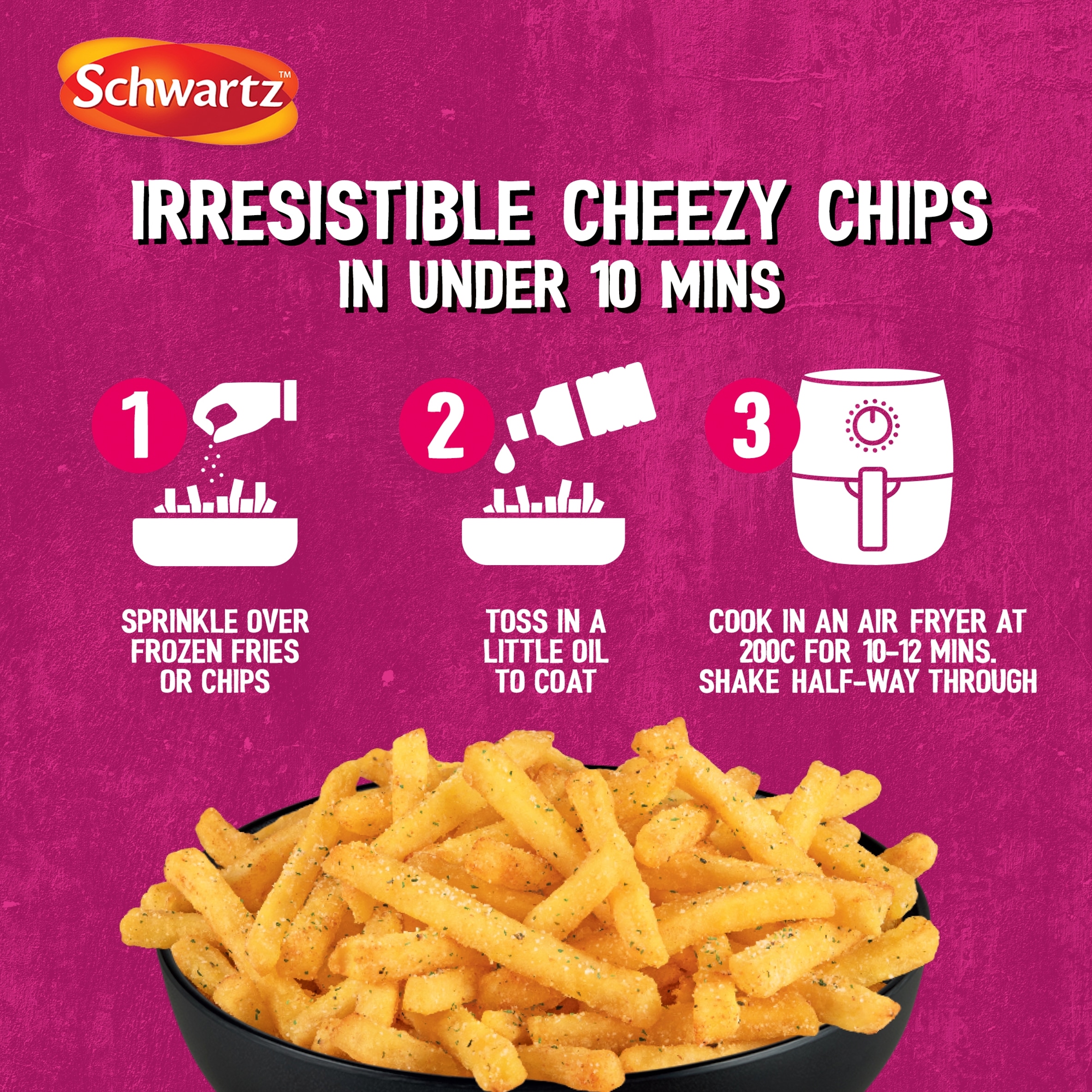 Schwartz Air Fry Cheesy Chips Seasoning 140g thumbnail 3