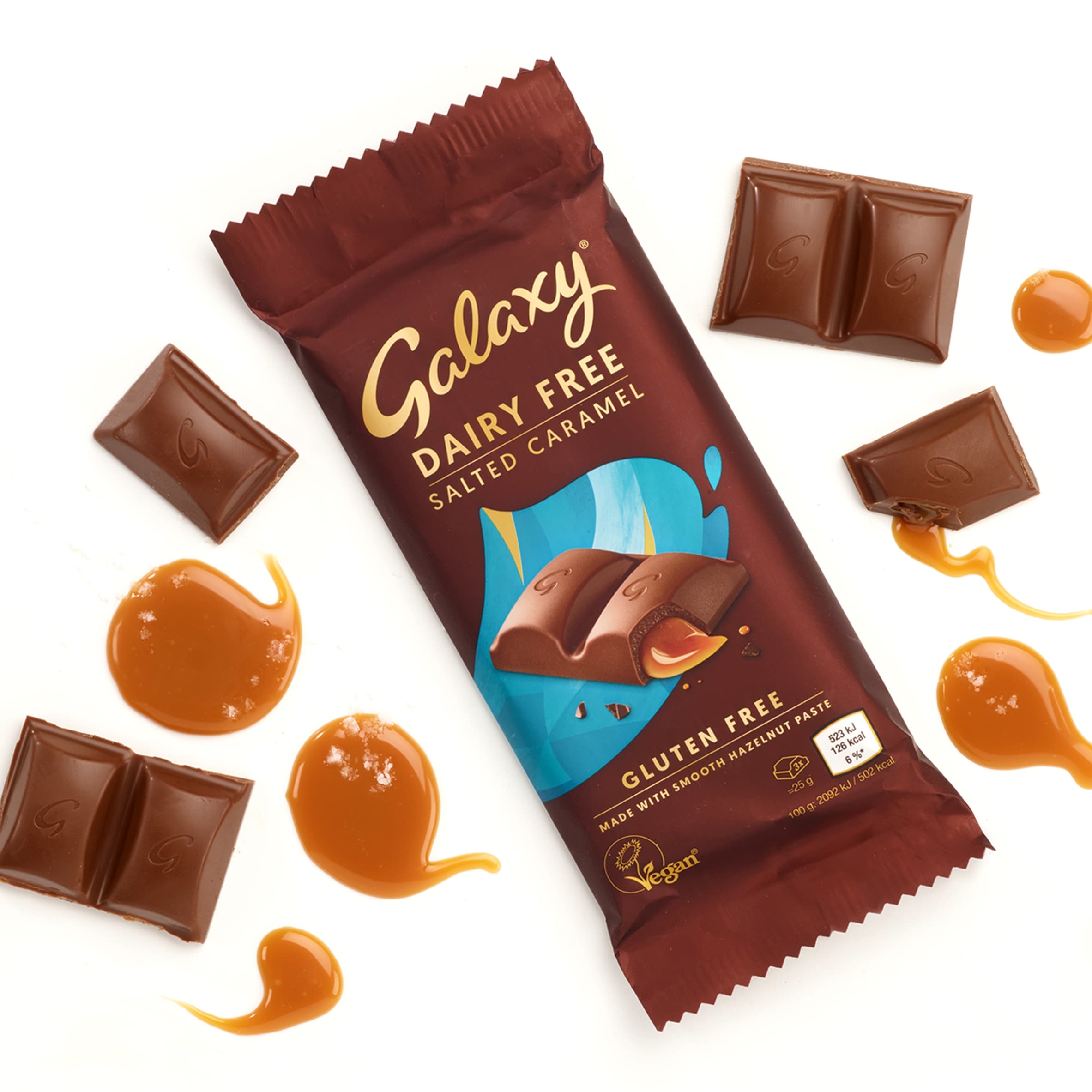 Galaxy Vegan Dairy Free Salted Caramel Chocolate 100g thumbnail 3